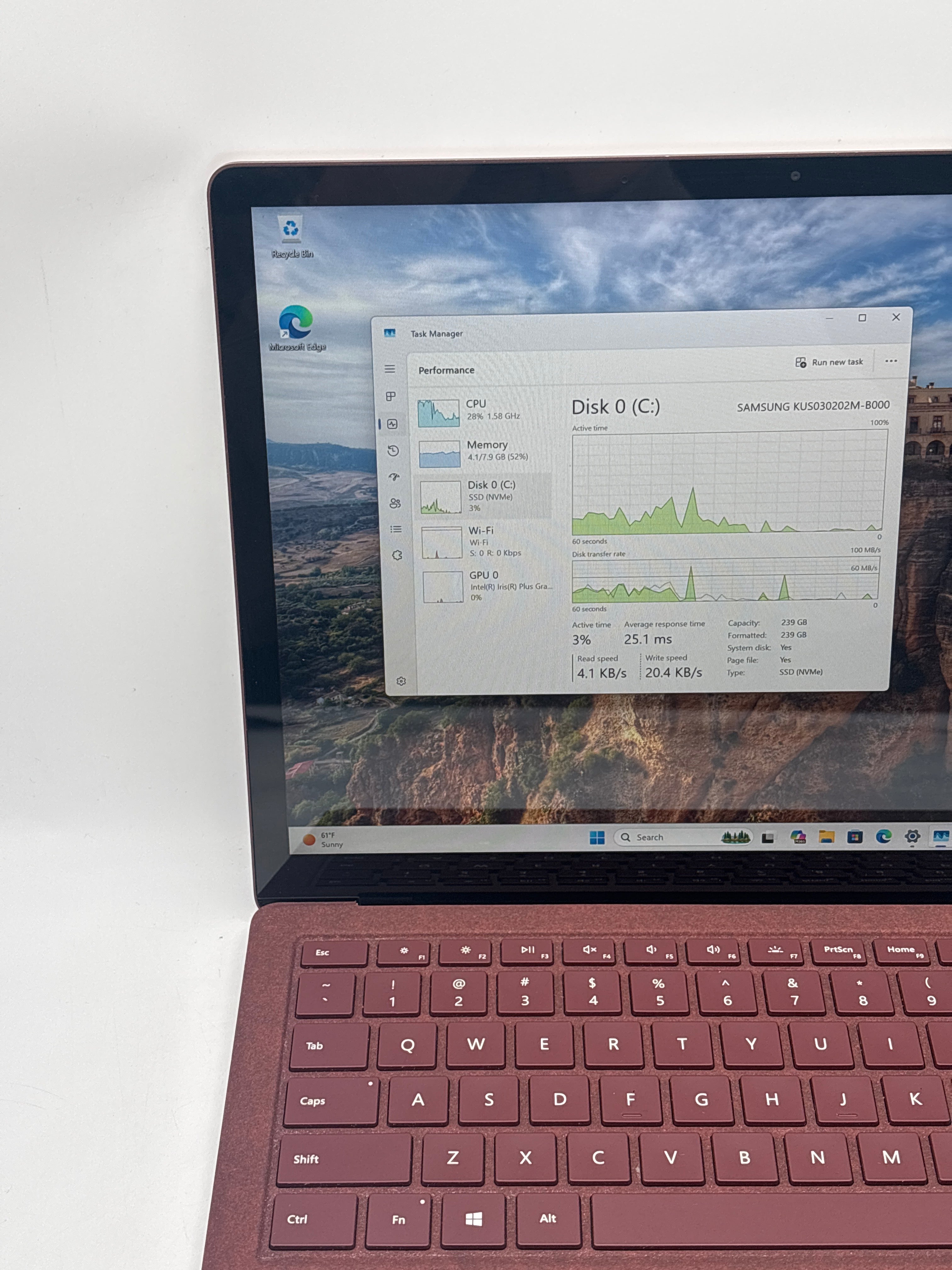 Microsoft Surface Laptop 1769 i7-7660U 8GB RAM 256GB SSD