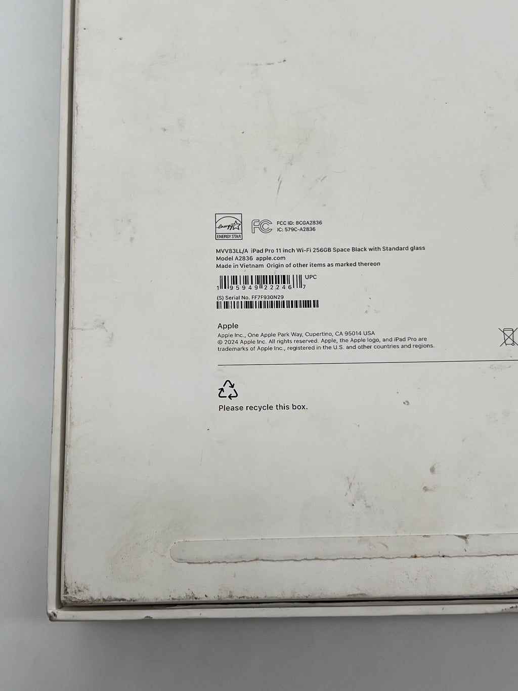 Apple iPad Pro 11-inch M4 A2836 256 GB Wi-Fi Space Black 2024