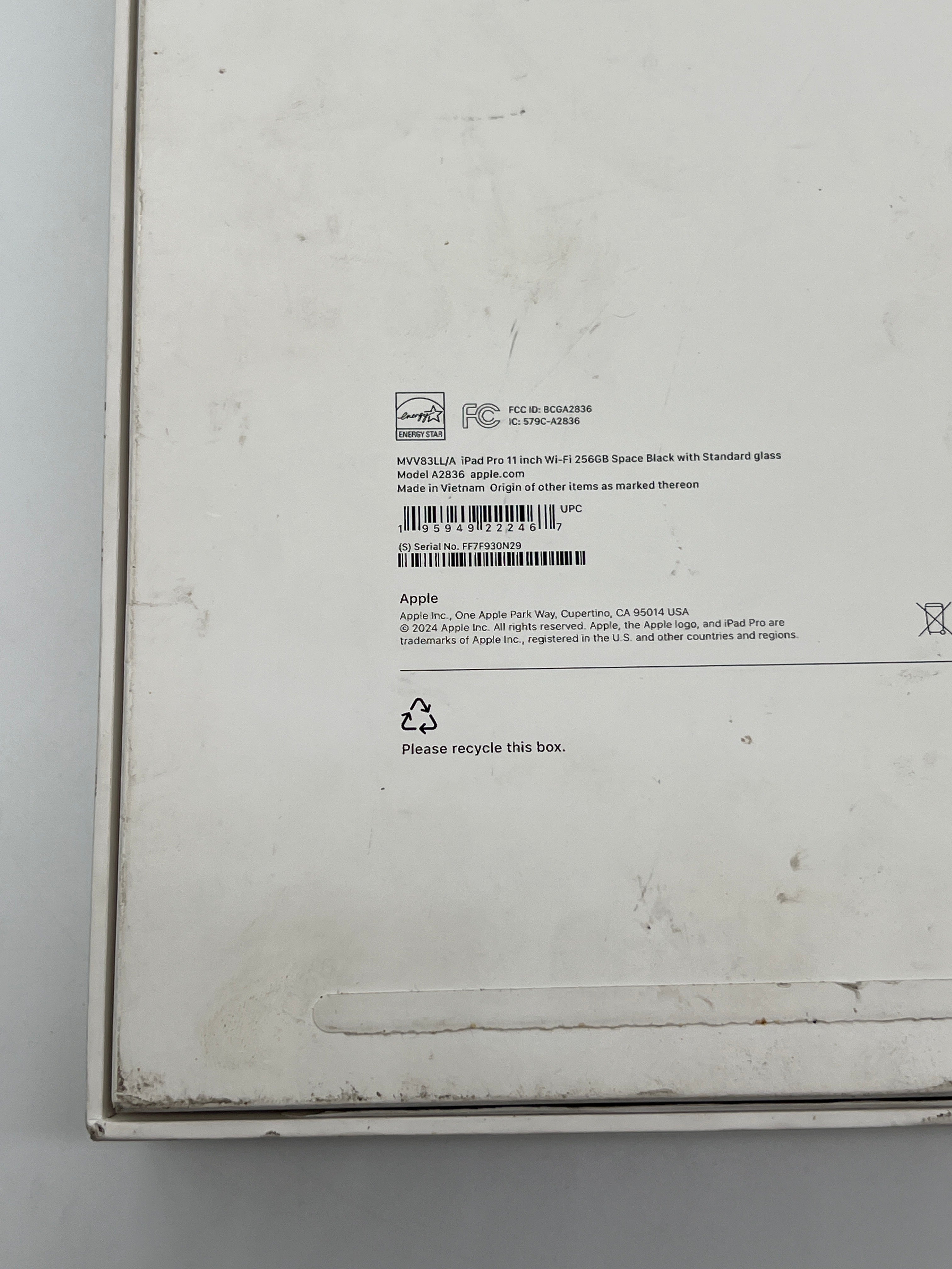 Apple iPad Pro 11-inch M4 A2836 256 GB Wi-Fi Space Black 2024