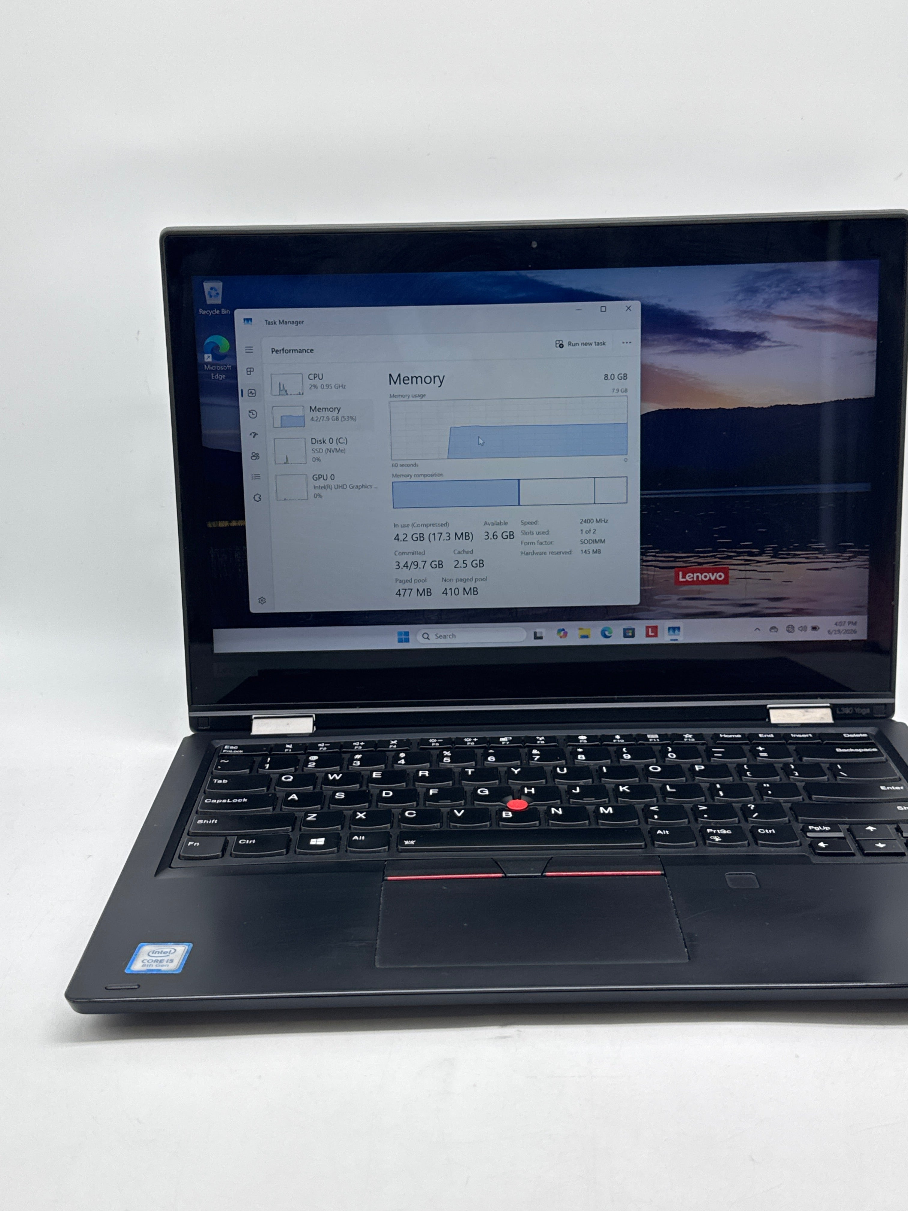 Lenovo ThinkPad L380 Yoga 13.3" Core i5-8250U 8GB 256GB SSD - For Parts