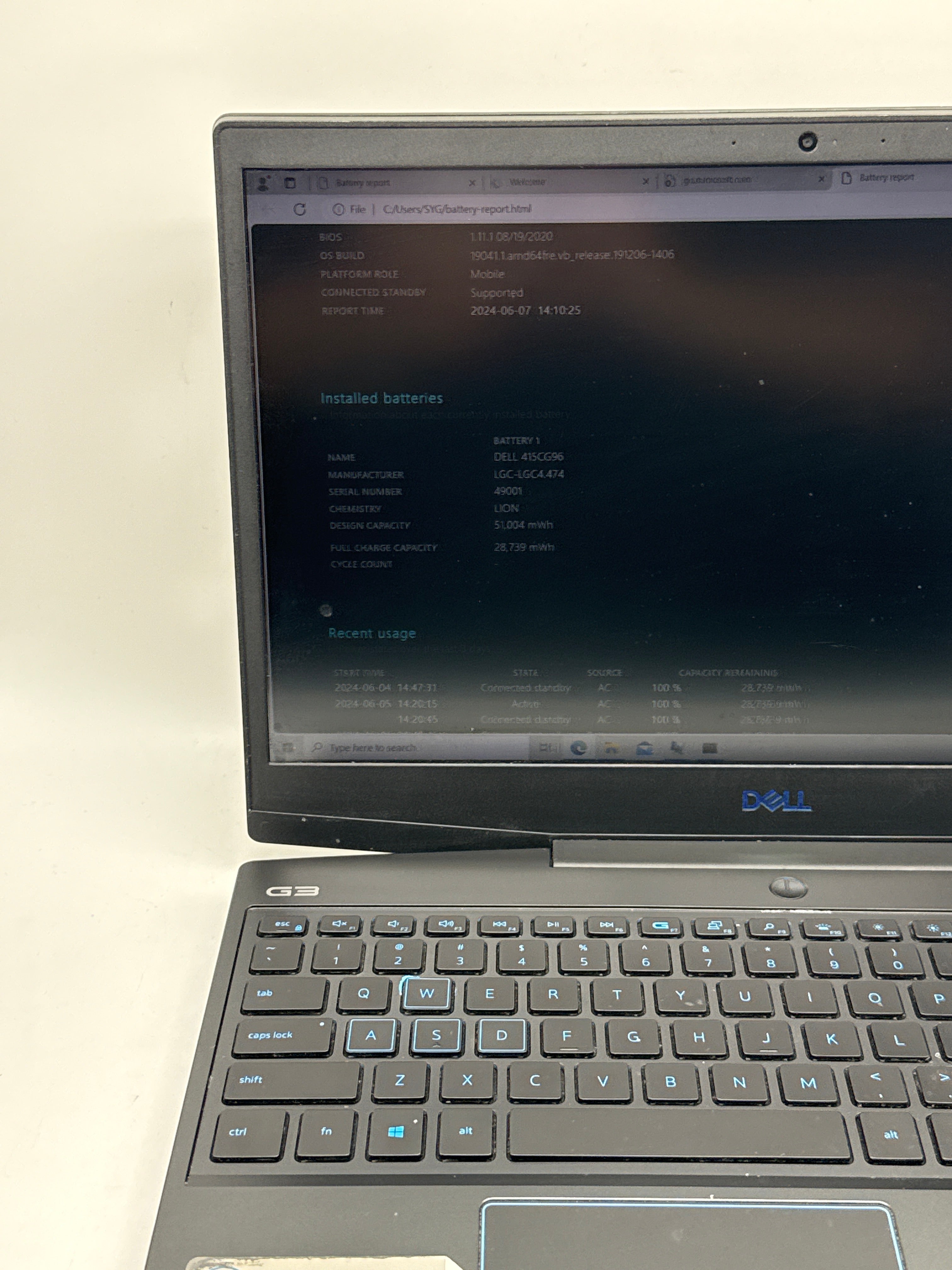 Dell G3 3590 15" Core i7-9750H 16GB 512GB SSD GTX 1660 Ti - For Parts