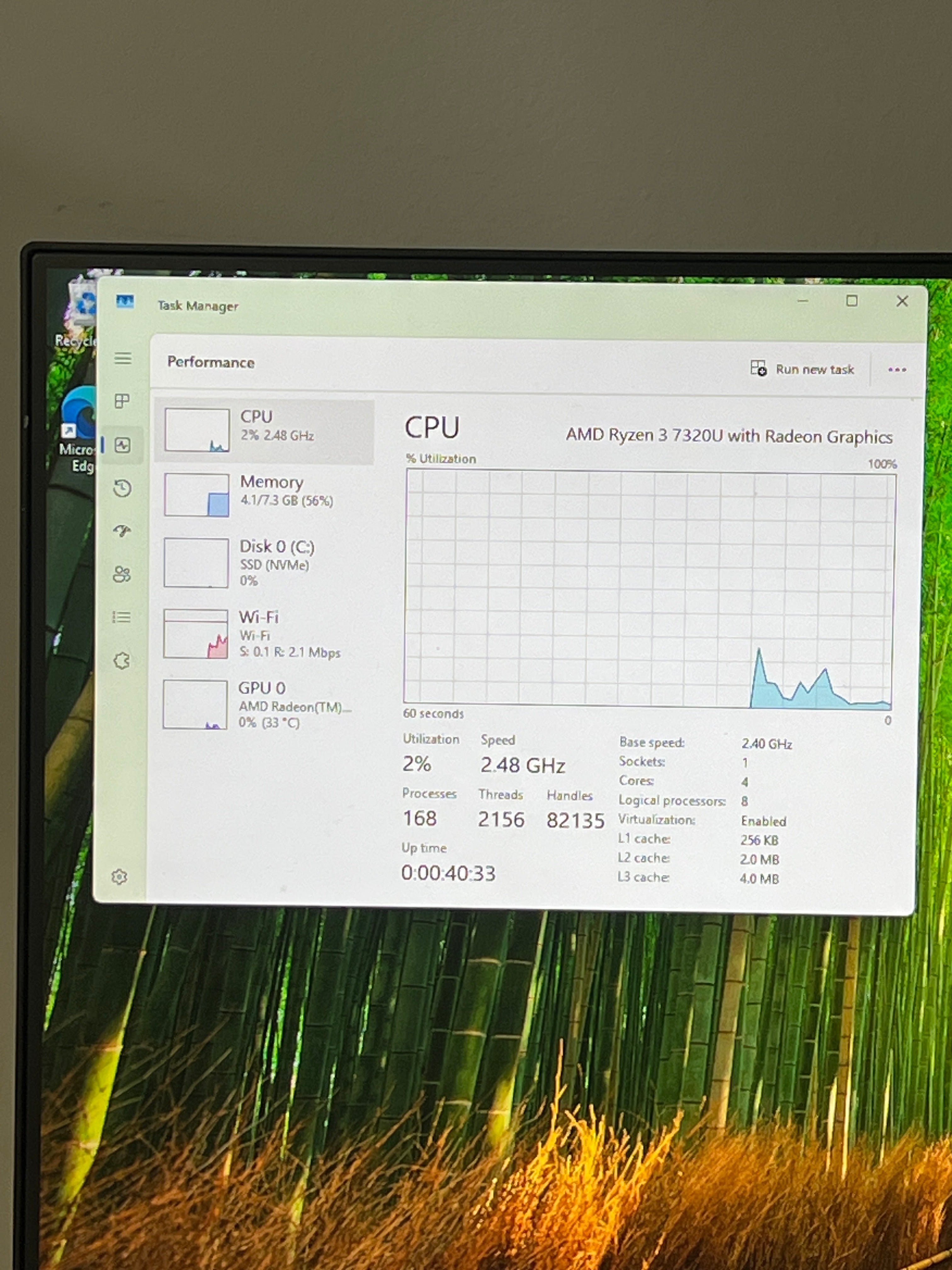 HP 23.8" All in One Ryzen 3 8GB RAM 512GB SSD - Used