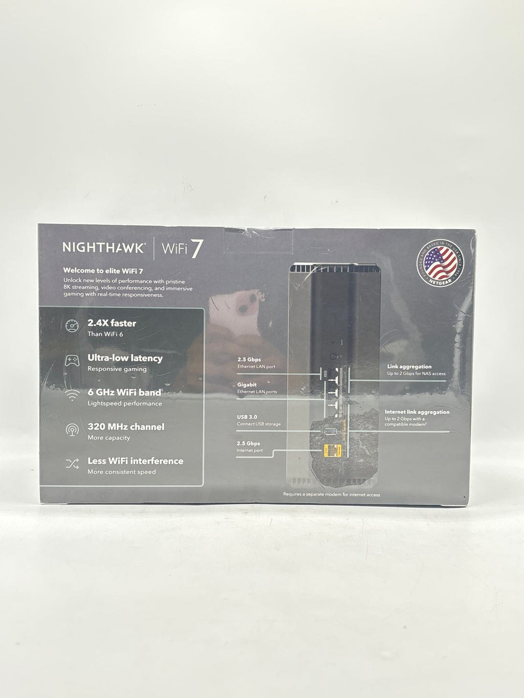 NETGEAR Nighthawk RS500 WiFi 7 Tri-Band Router Black - New