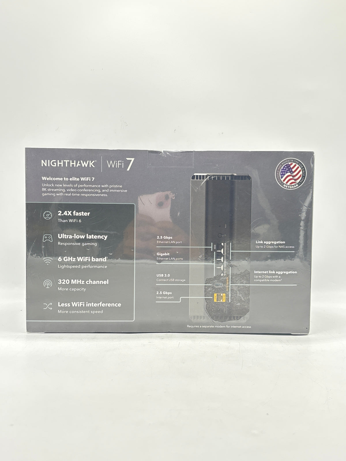 NETGEAR Nighthawk RS500 WiFi 7 Tri-Band Router Black - New