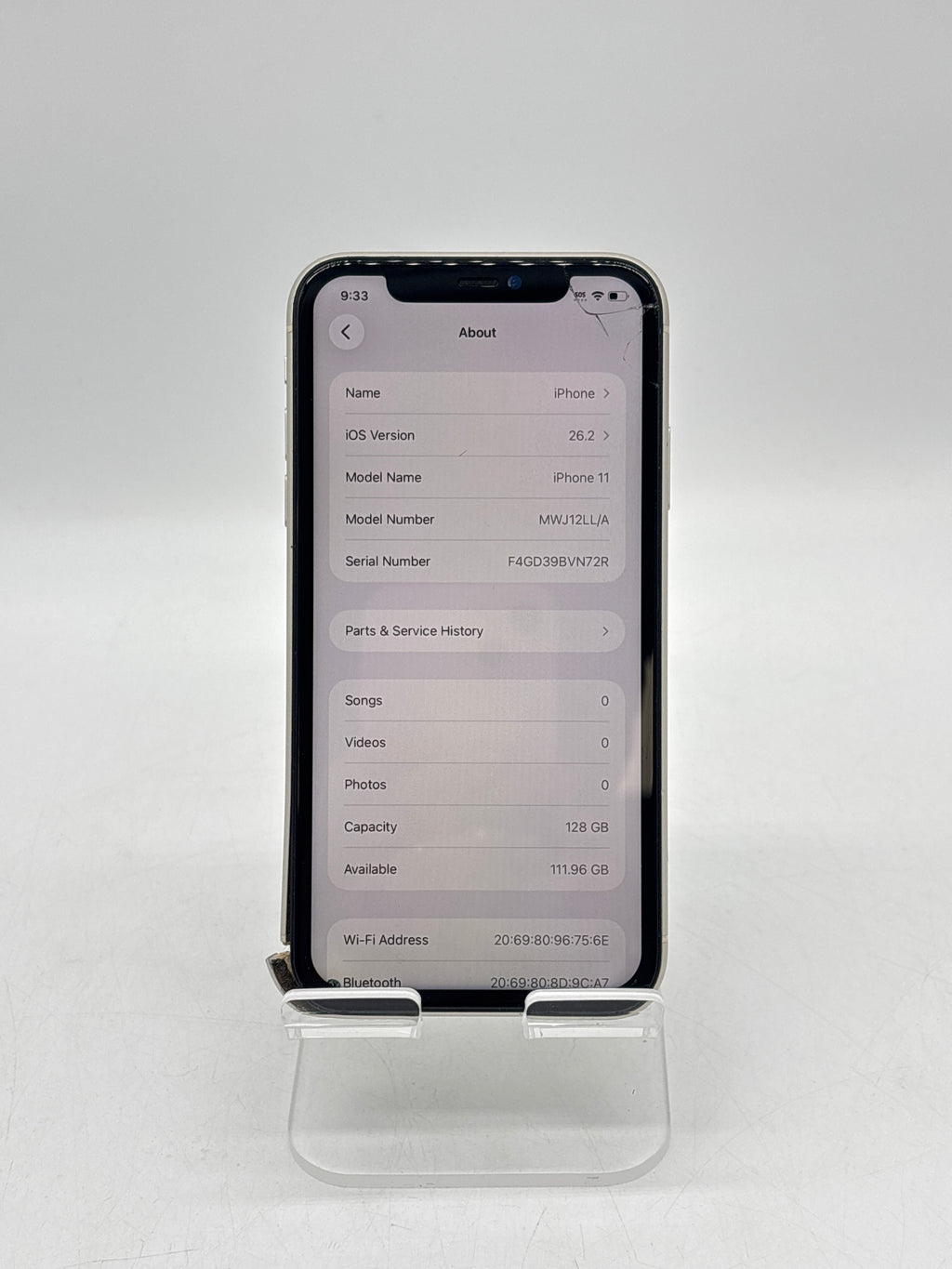Apple iPhone 11 128GB White - For Parts AT&N