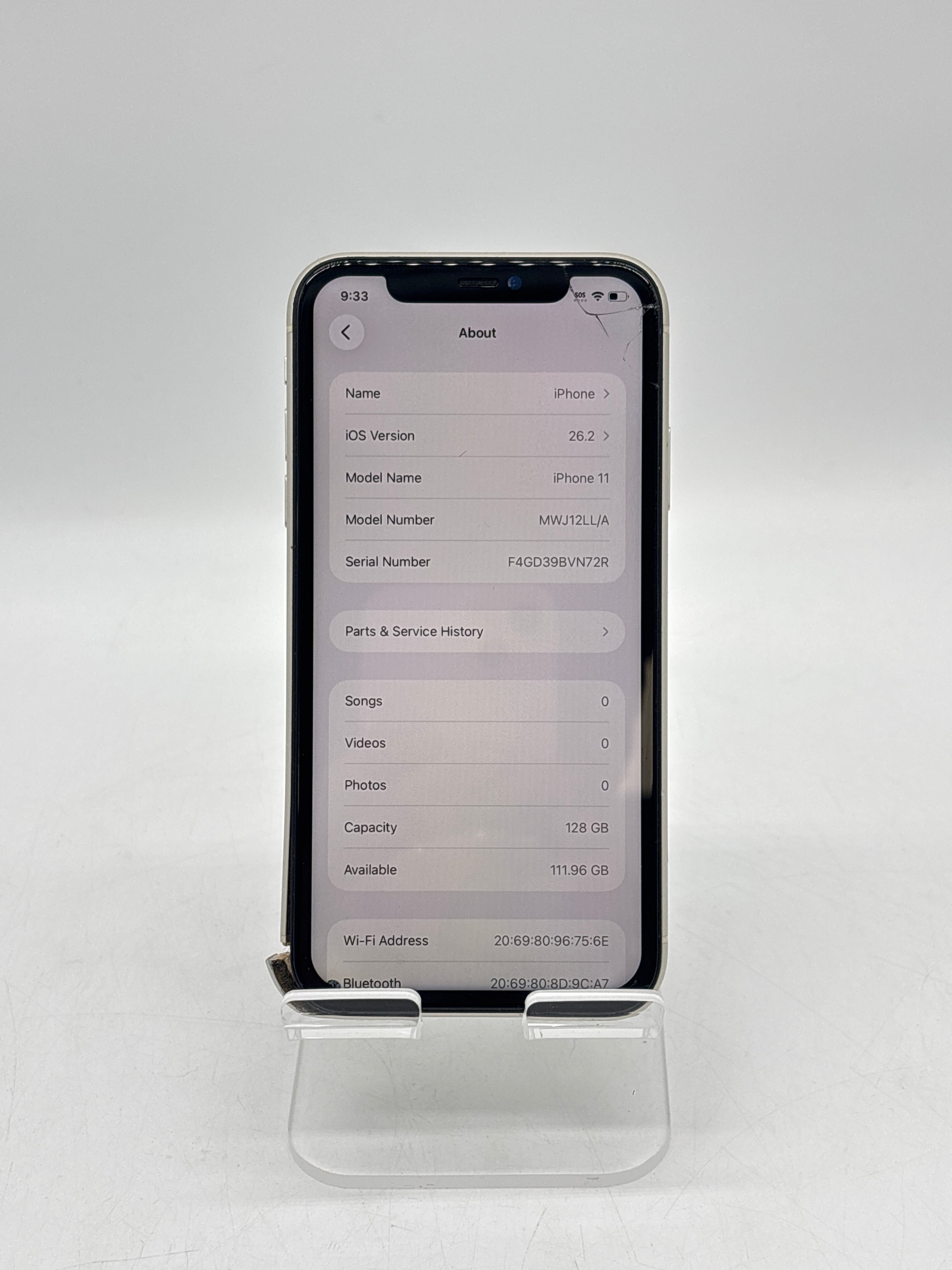 Apple iPhone 11 128GB White - For Parts AT&N