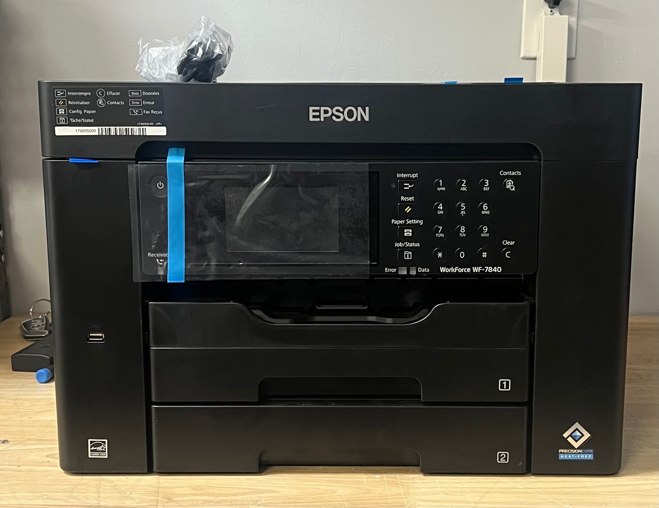 Epson WF-7840 Printer (C11CH67201-N) Black - Open Box