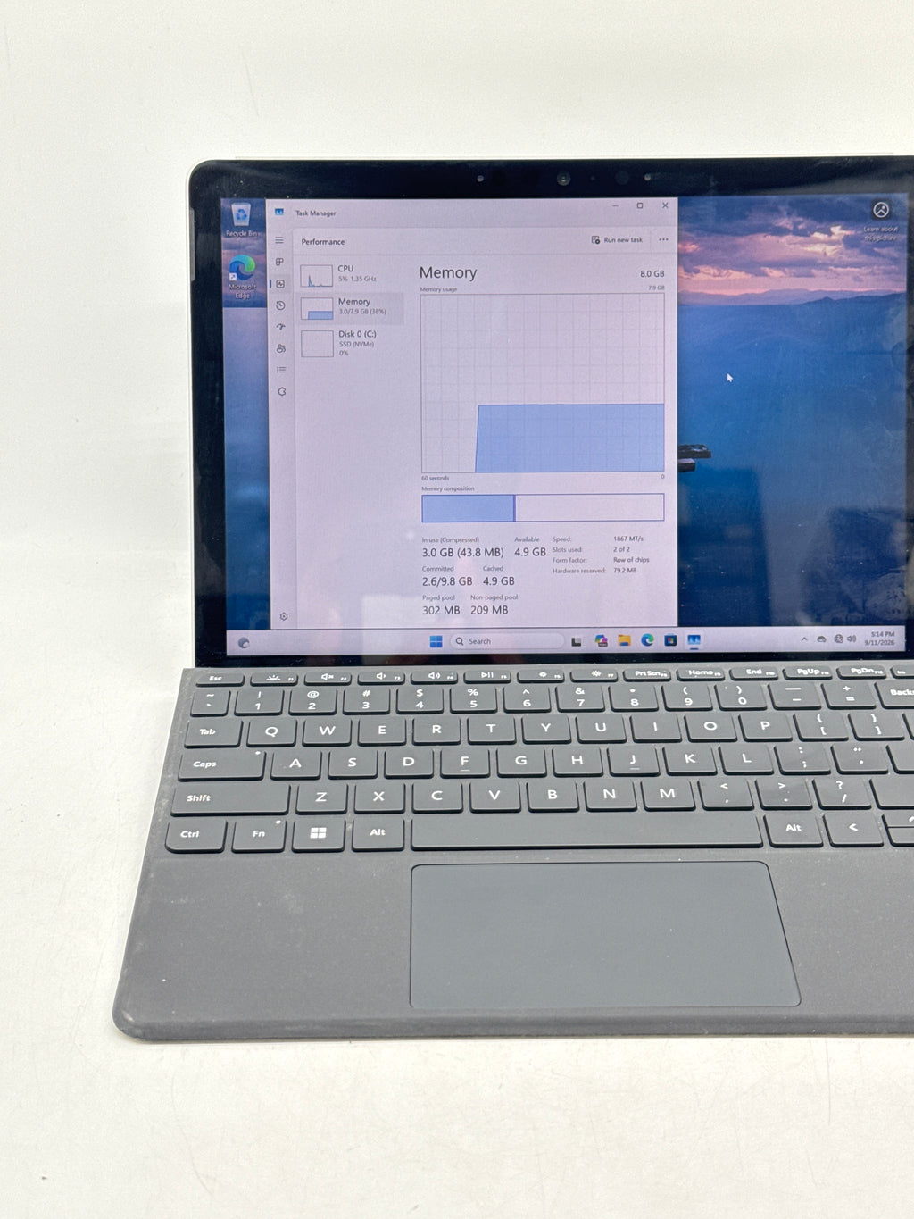Microsoft Surface Go 3 1926 i3 10100Y 8GB RAM 128GB SSD - Used