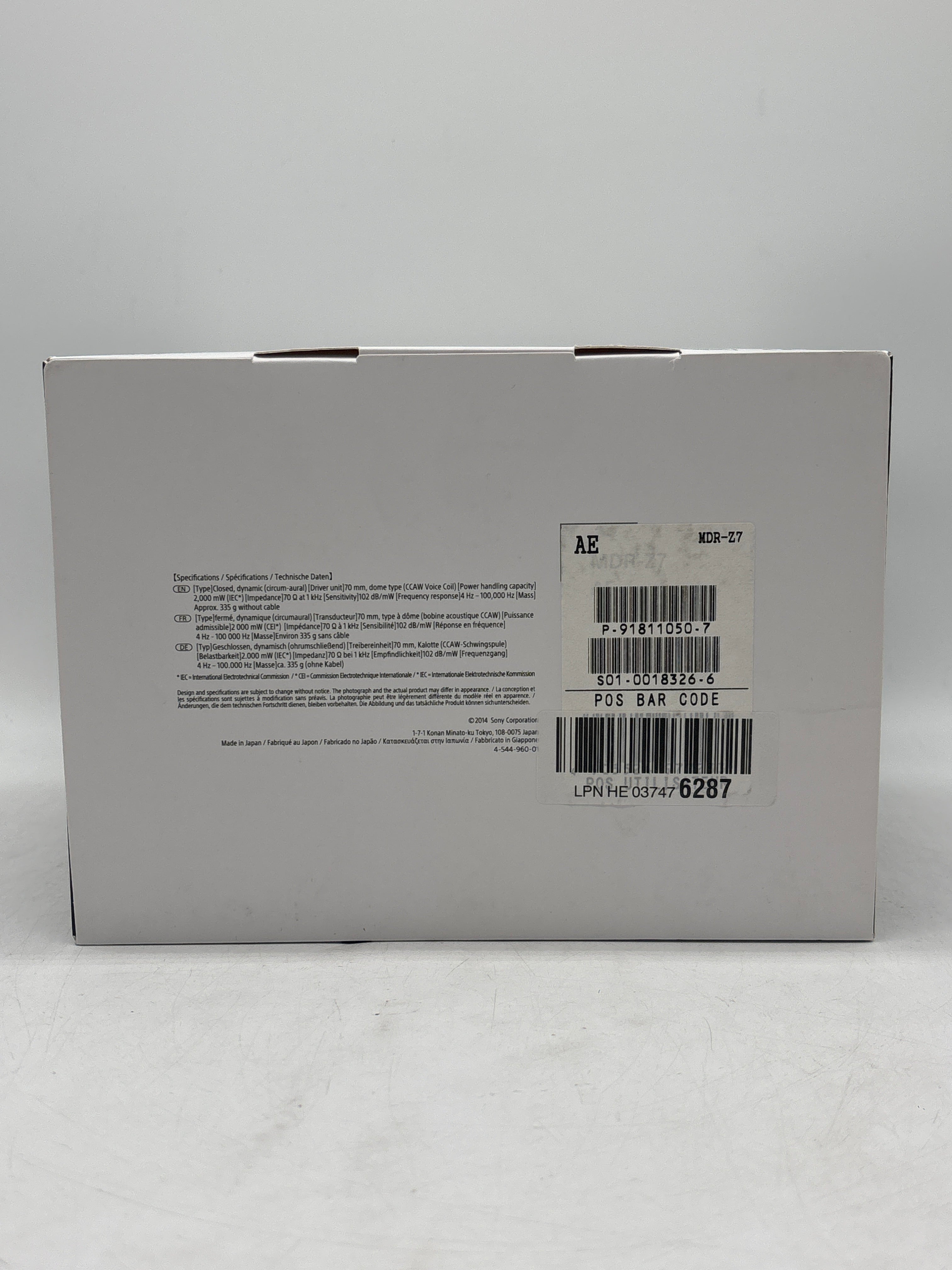 Sony MDR-Z7 Over-Ear High Resolution Audiophile Headphones - For Parts (Left speaker issues)