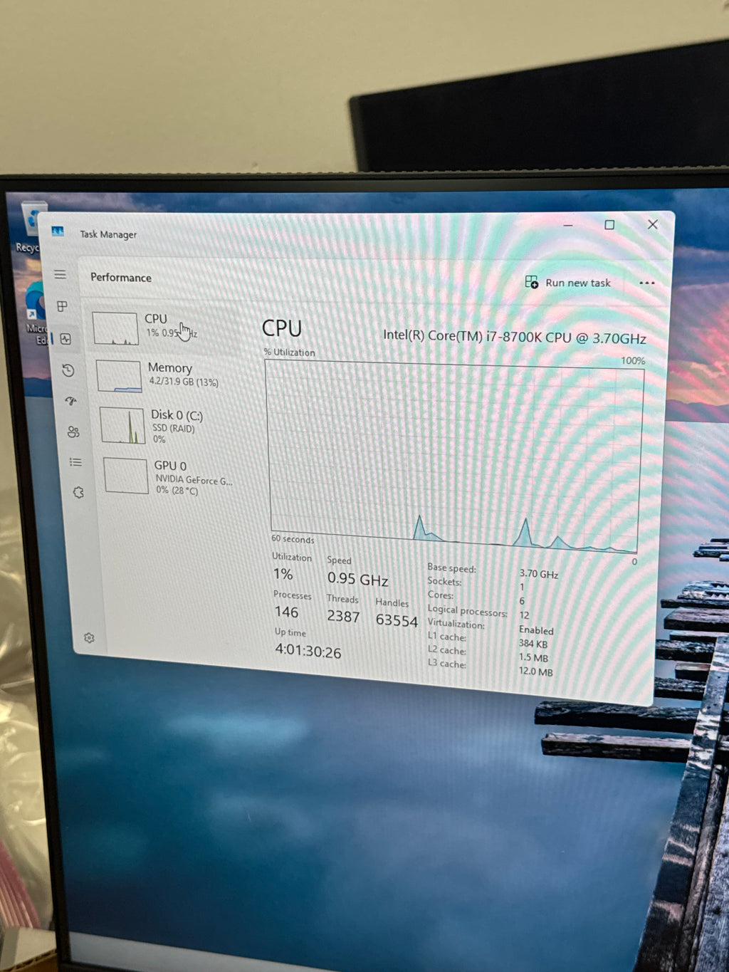PowerSpec Custom Desktop Intel i7-8700K 32GB RAM 512GB SSD GTX 1070 Ti - Used