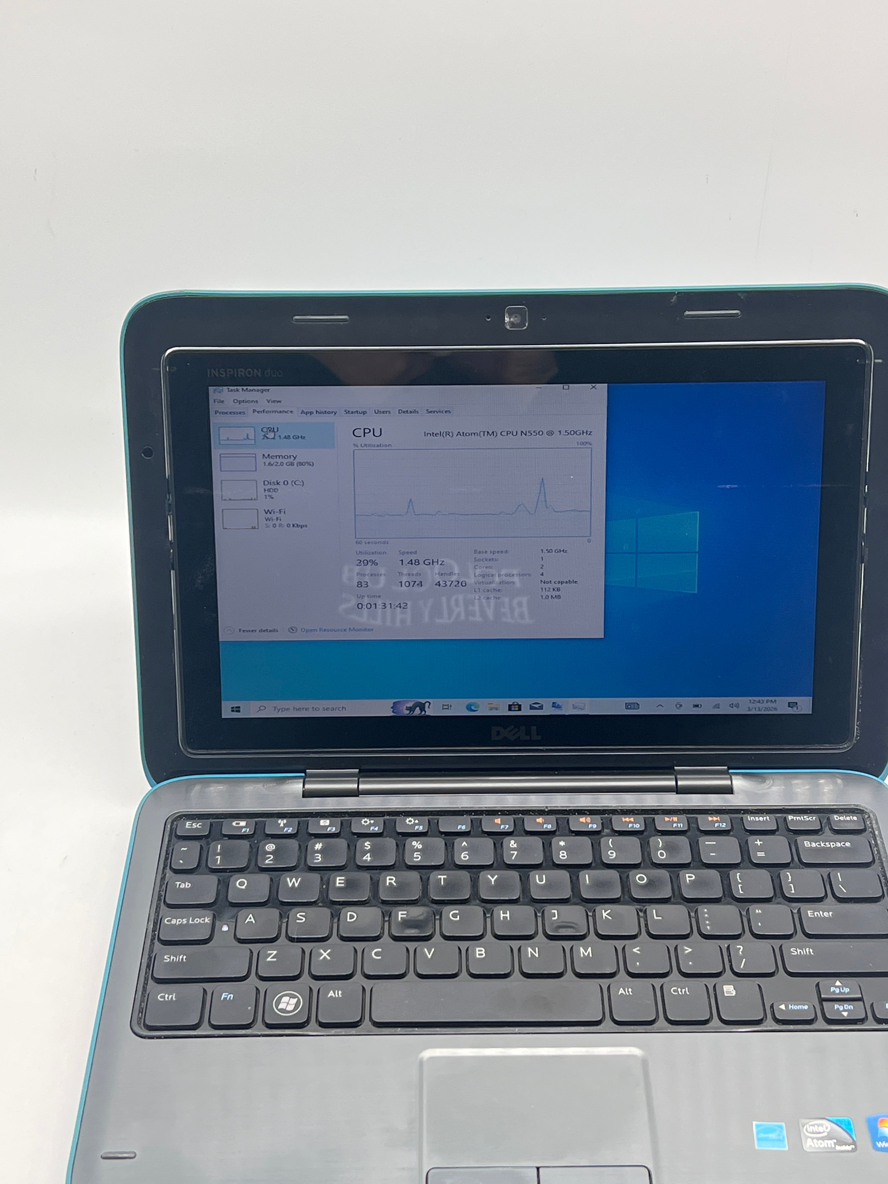 Dell Inspiron 1090 Intel Atom N550 2GB RAM 320GB HDD Touch - Used