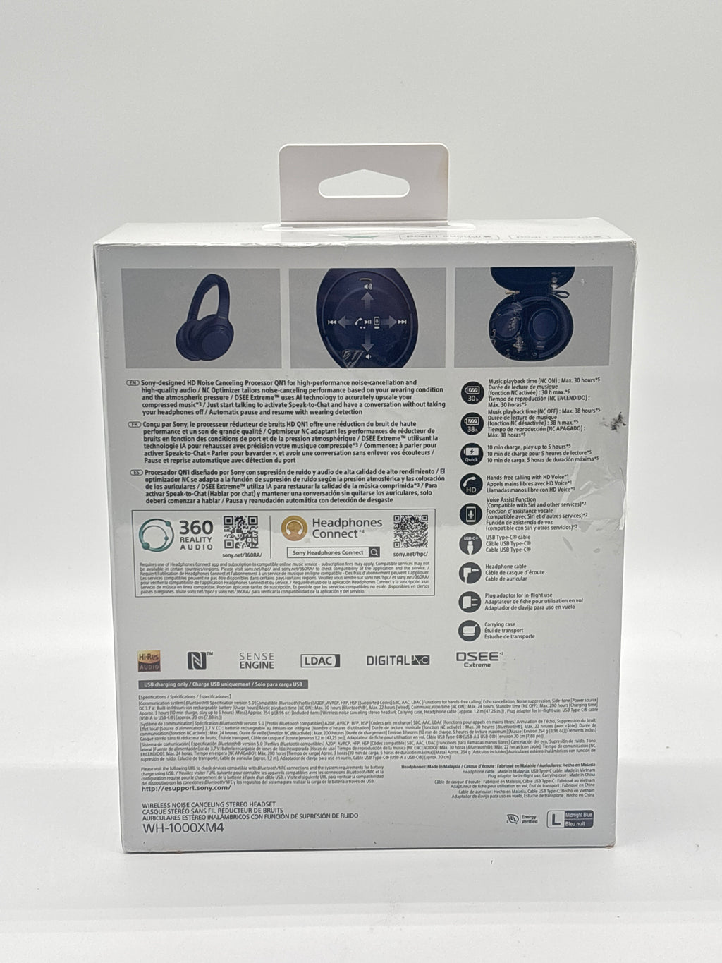Sony WH-1000XM4 Wireless Premium Noise Canceling Overhead Headphones Blue - New