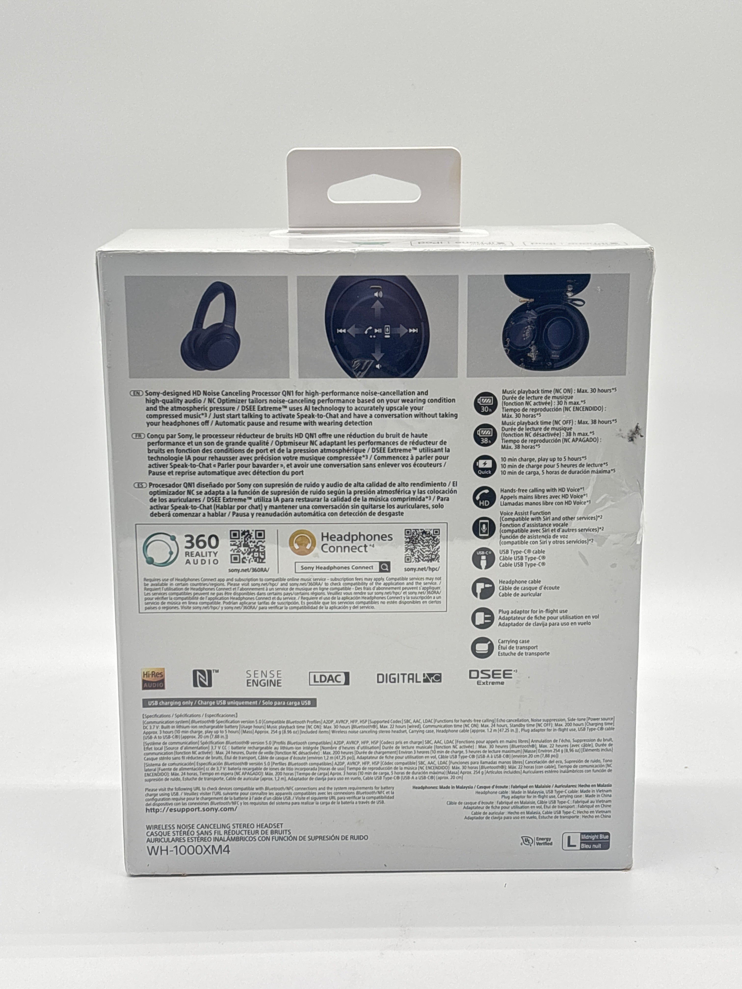 Sony WH-1000XM4 Wireless Premium Noise Canceling Overhead Headphones Blue - New