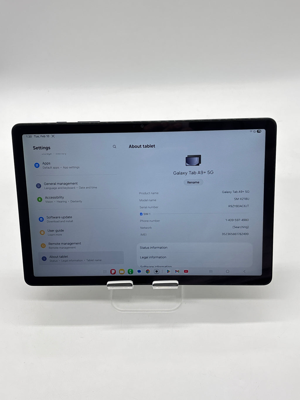 Samsung Galaxy Tab A9+ SM-X218U  64GB Black - For Parts (Read)