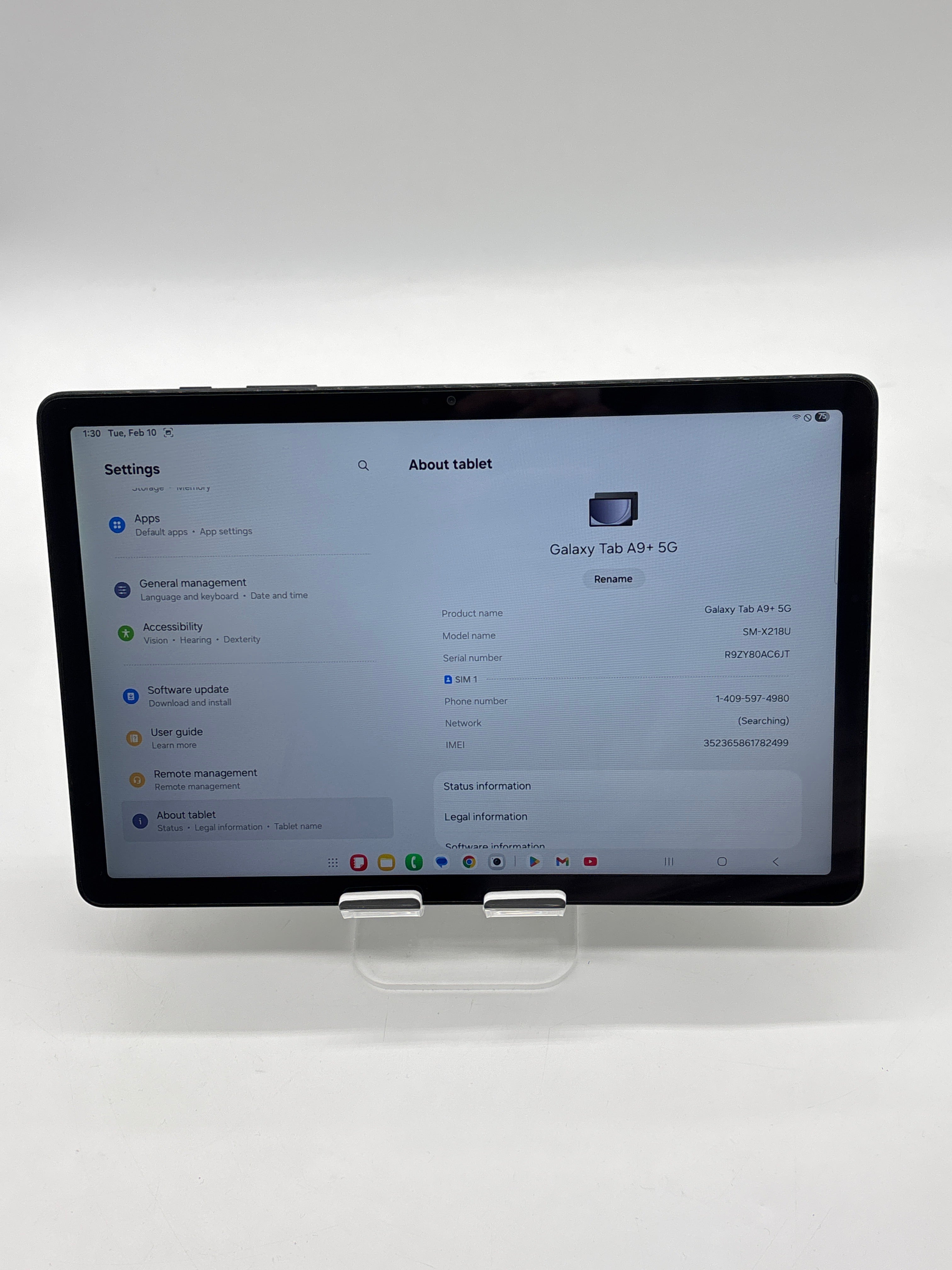 Samsung Galaxy Tab A9+ SM-X218U  64GB Black - For Parts (Read)