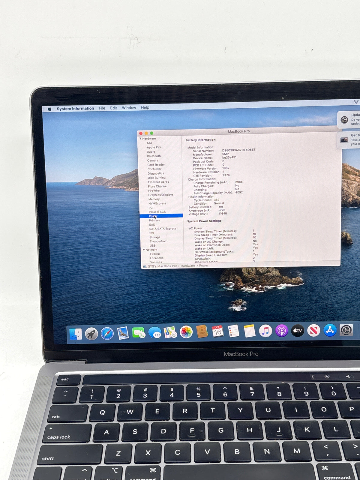 Apple MacBook Pro 13in 2020 A2289 Core i5 8GB RAM 256GB SSD Space Gray - Used