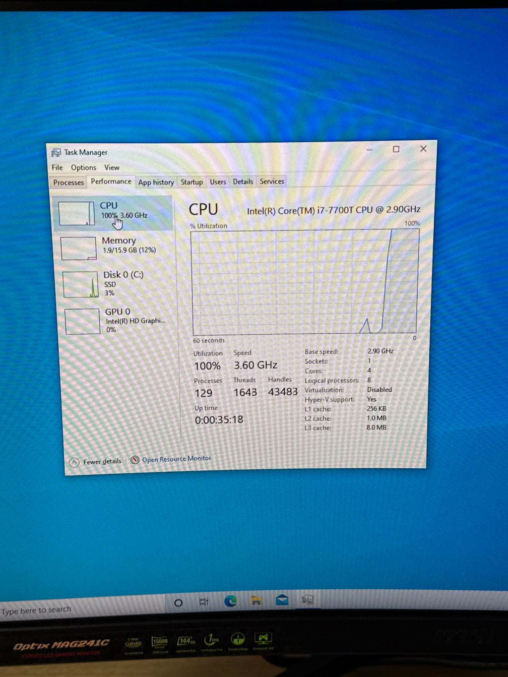 HP Pavilion p460-p214 i7-7700T 16GB RAM 500GB SSD - Used