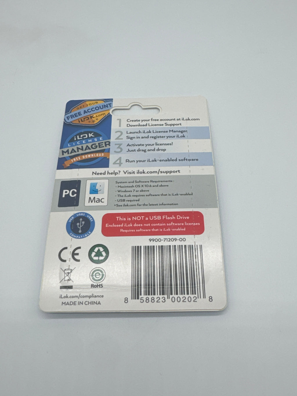 Pace iLok Gen 3 USB License Key USB 3.0 20MB/s Silver New In Box