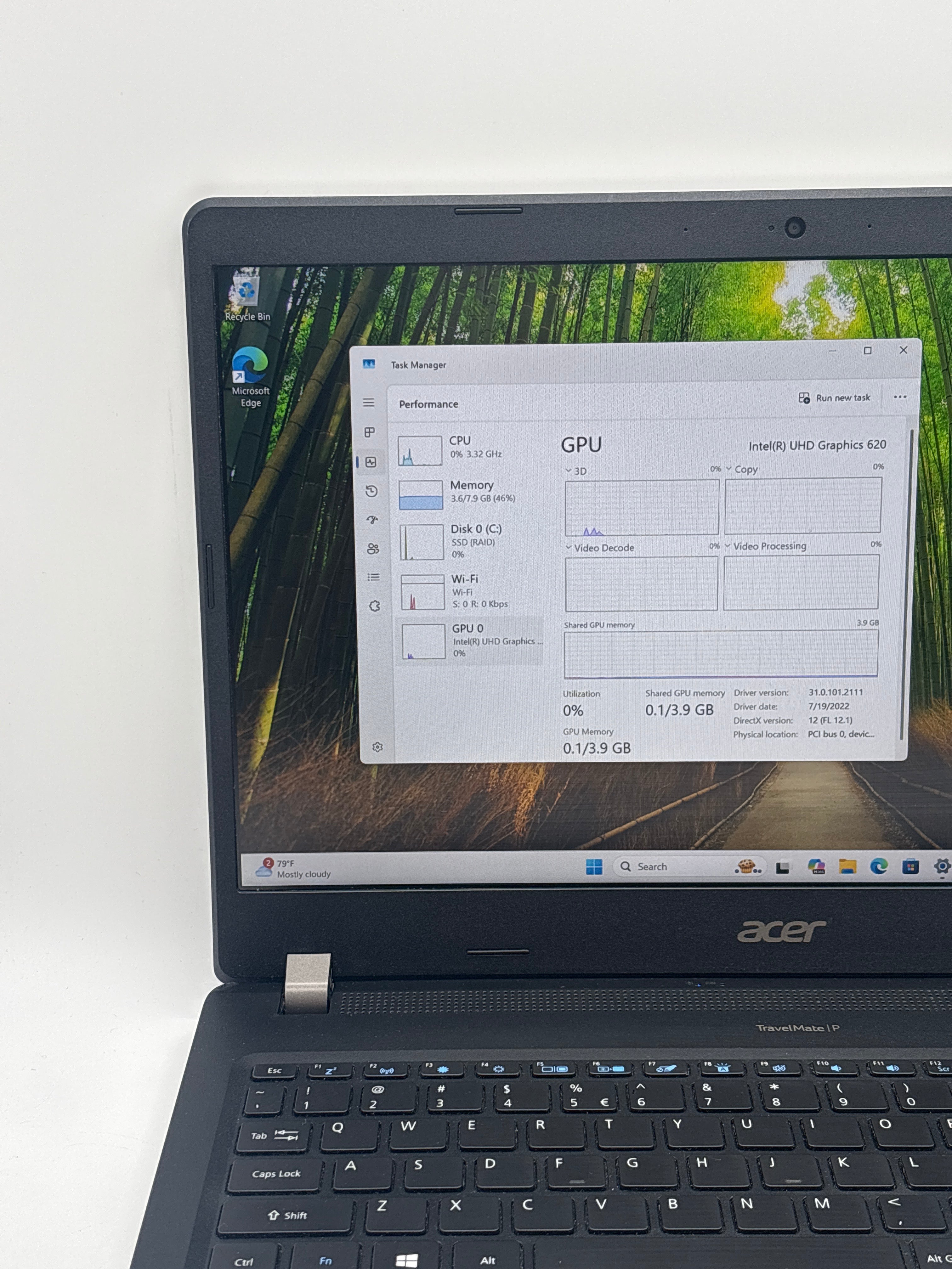 Acer TravelMate P215-51 i5-8250U 8GB RAM 256GB SSD - For Parts (Read DESC)