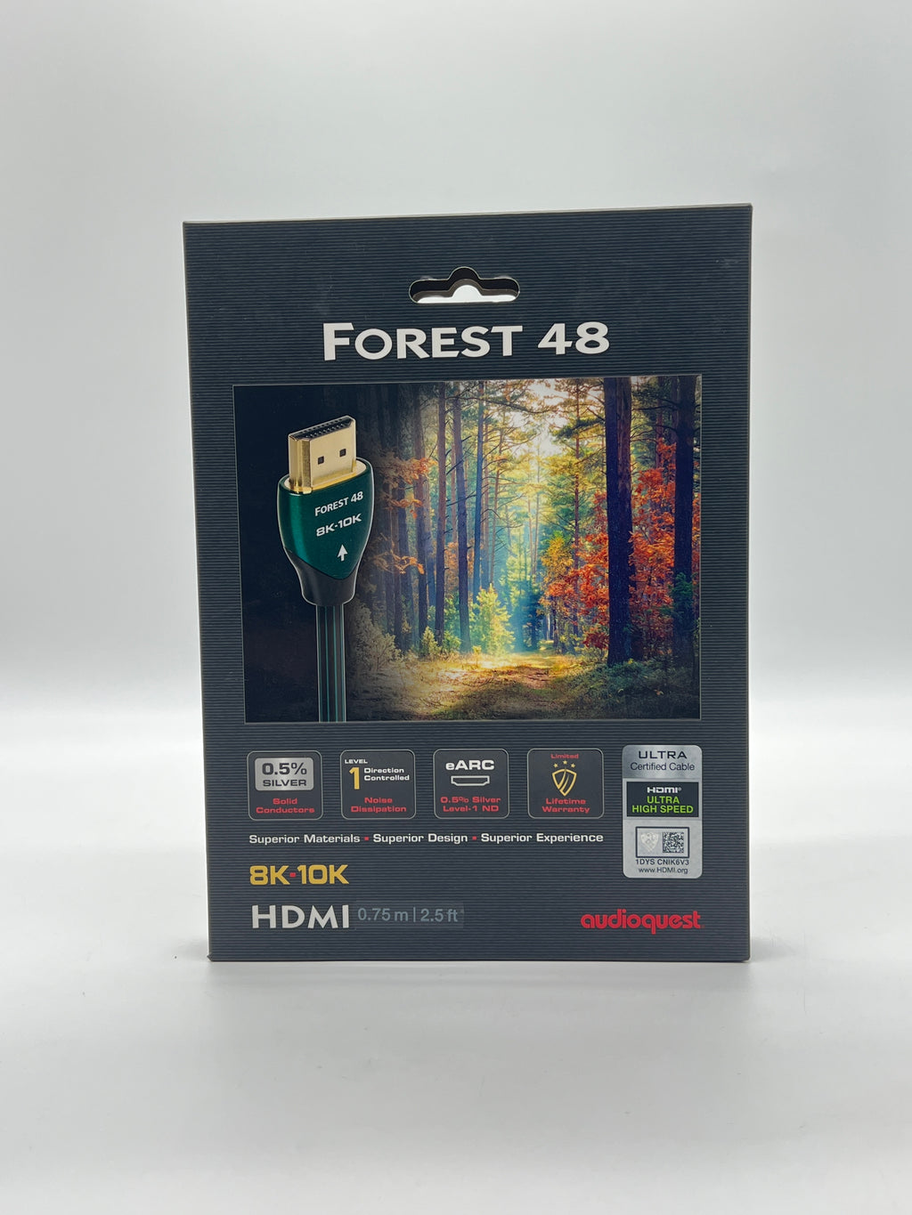 AudioQuest Forest 48 2.5ft HDMI Cable 48 Gbps 8K/10K Green - New In Box