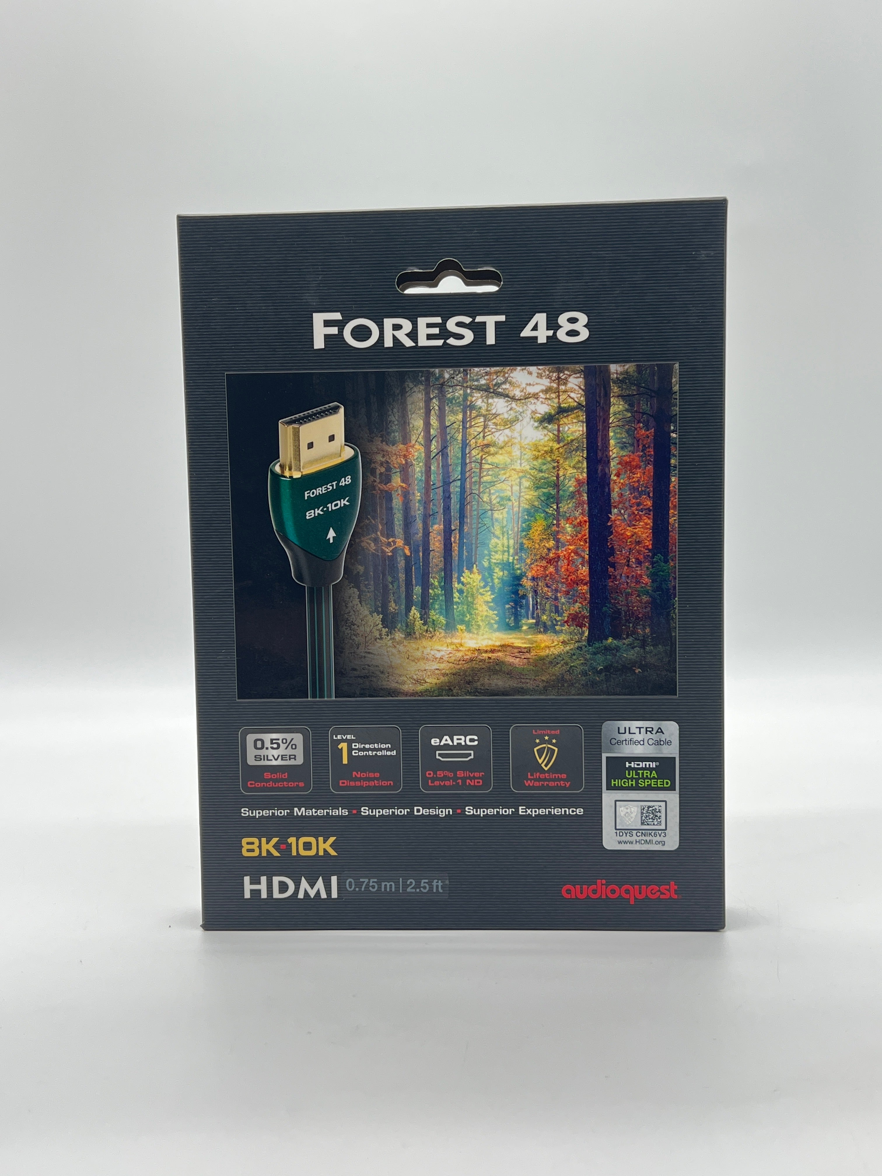 AudioQuest Forest 48 2.5ft HDMI Cable 48 Gbps 8K/10K Green - New In Box