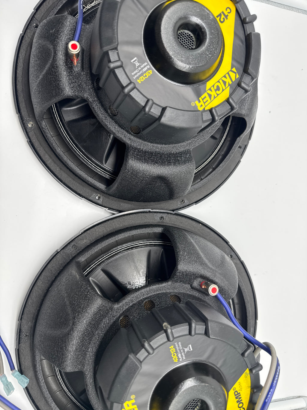Kicker 43C124 Comp Series 12in 4-Ohm Subwoofers Pair 300W RMS 600W Peak - Used