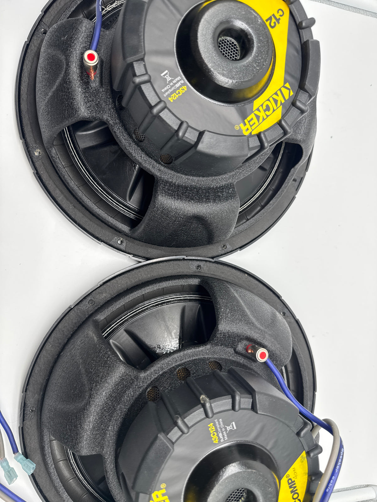 Kicker 43C124 Comp Series 12in 4-Ohm Subwoofers Pair 300W RMS 600W Peak - Used