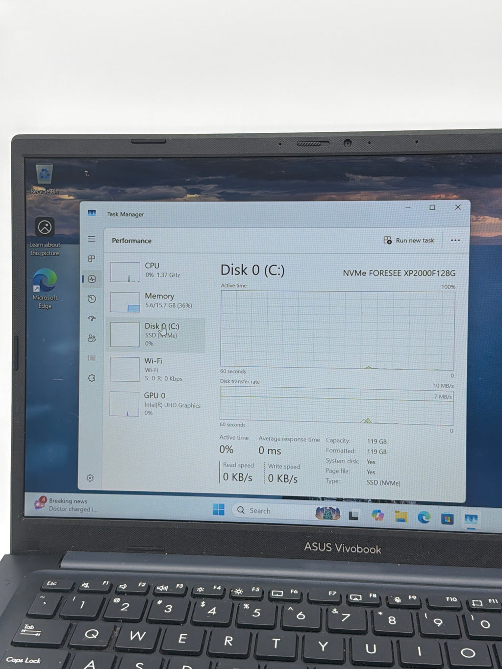 Asus VivoBook X1404Z 14" Intel i3-1215U 16GB RAM 128GB SSD Black