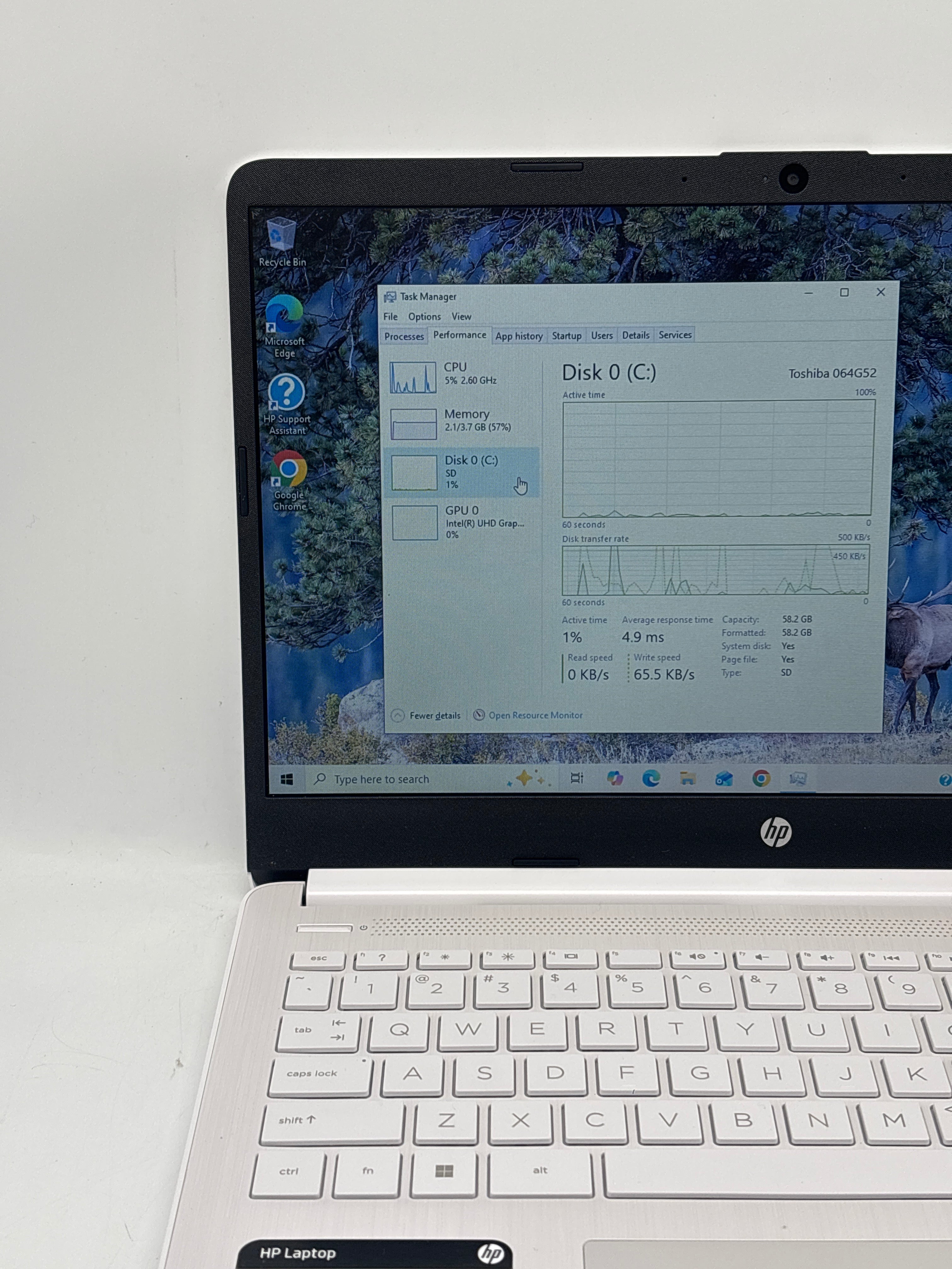 HP 14-DQ3000DX 14" Intel Celeron N4500 4GB RAM 64GB eMMC - Used