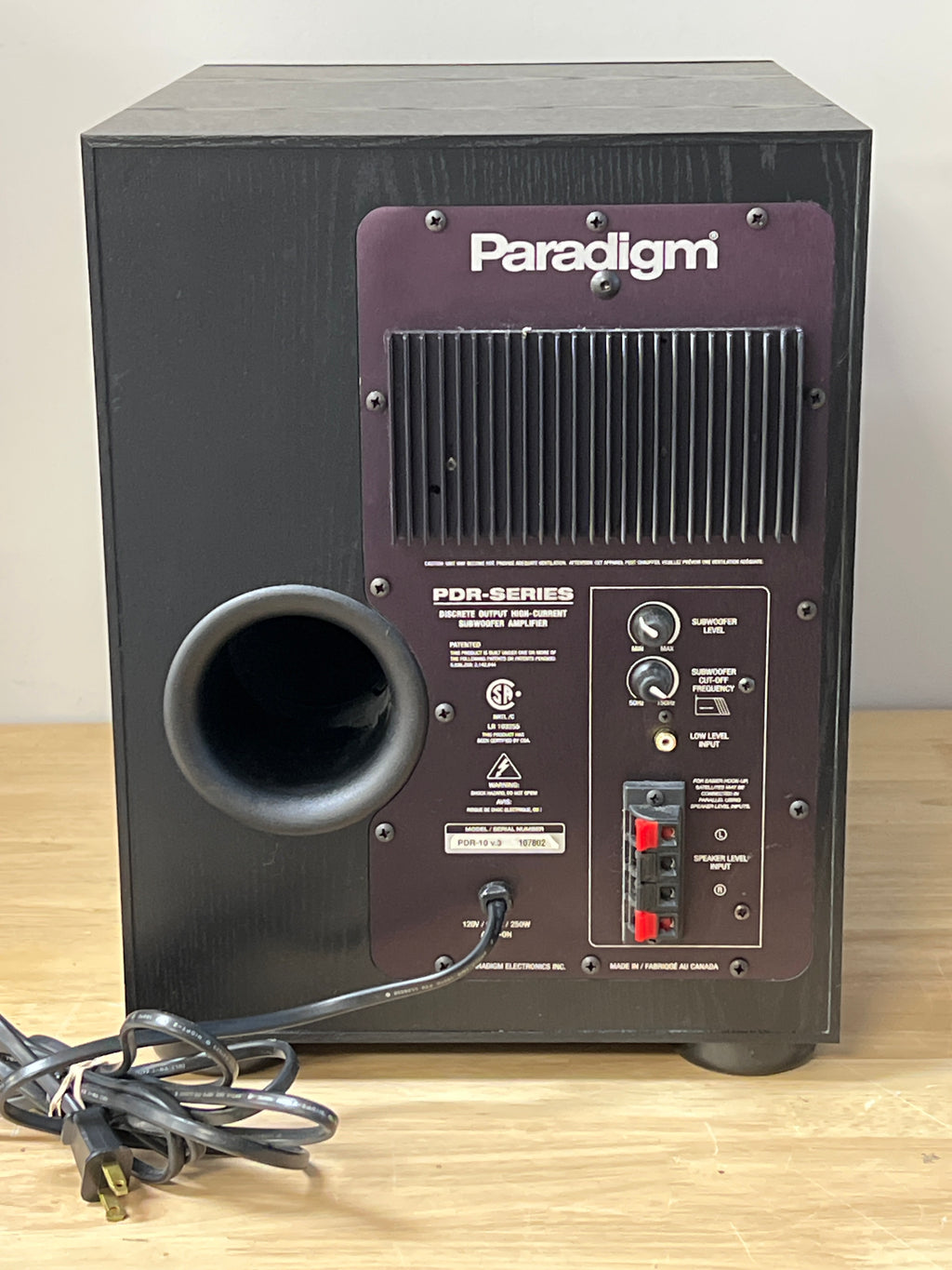 Paradigm PDR-10 v.3 10 Inch 100 Watt RMS Powered Subwoofer Black Used