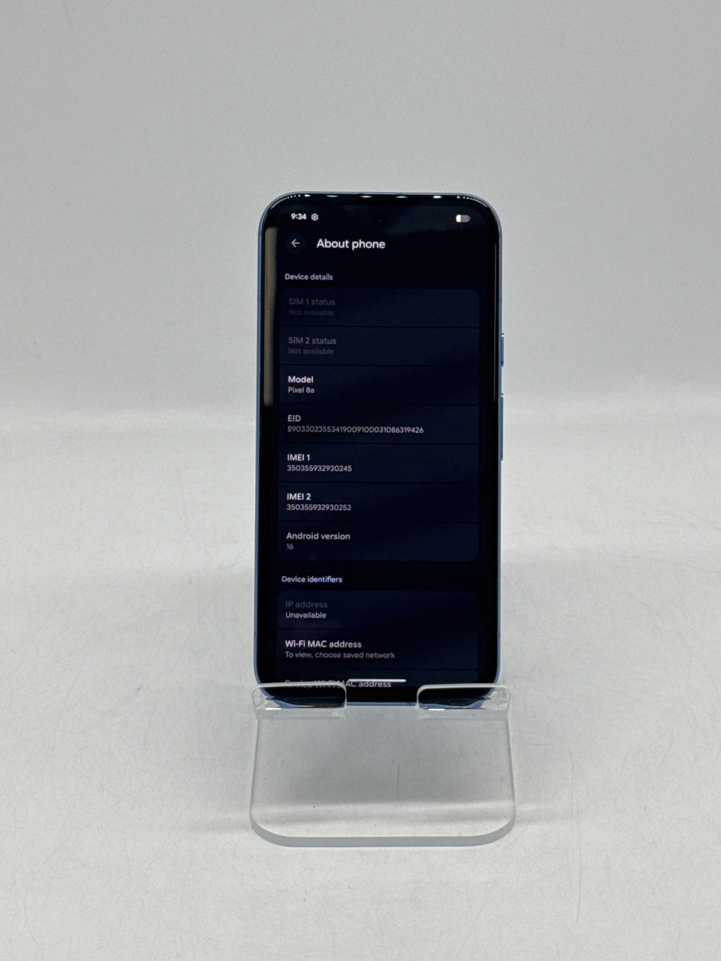 Google Pixel 8a 128GB T-Mobile Bay - Network Locked