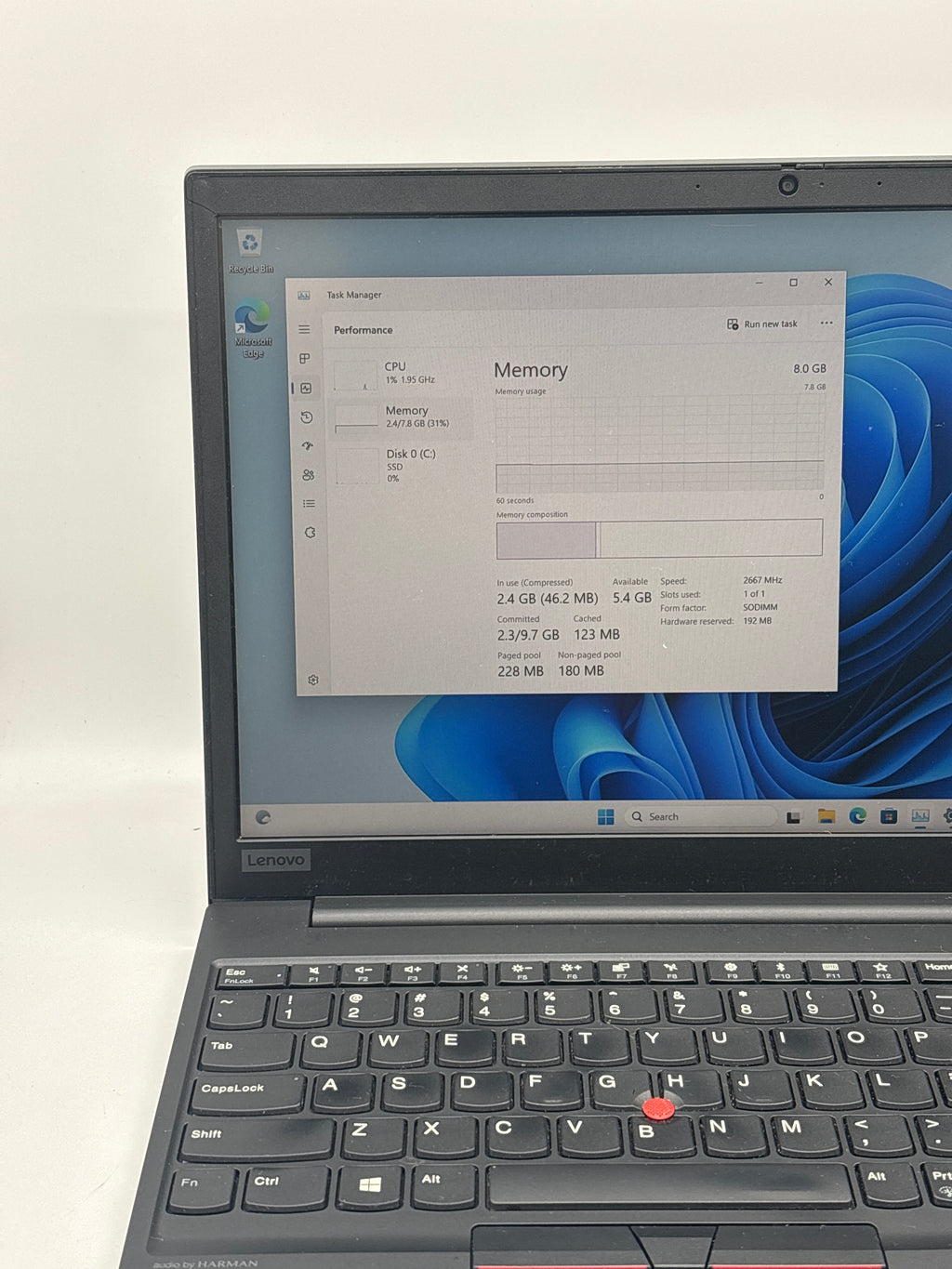 Lenovo E15 20RD005HUS i5-10210U 8GB RAM 512GB SSD