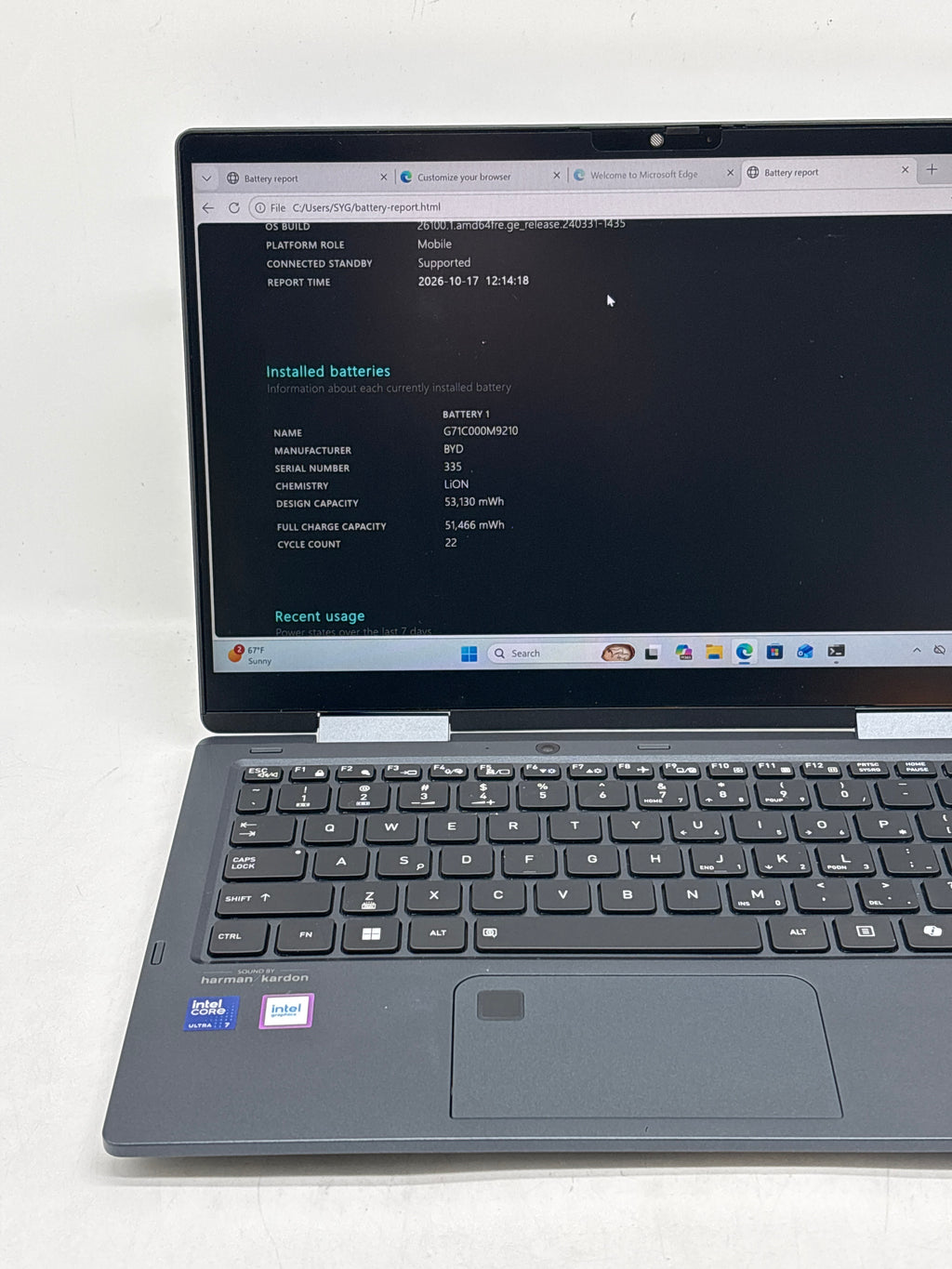 DynaBook Portege X30W-M Ultra 7 255U 16GB RAM DDR5 512GB SSD 13.3in - Used