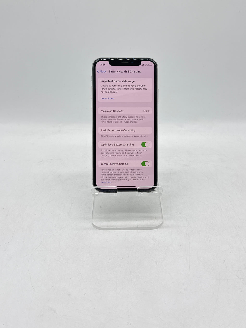 Apple iPhone XS A1920 64GB Silver Unlocked Replaced Battery - For Parts