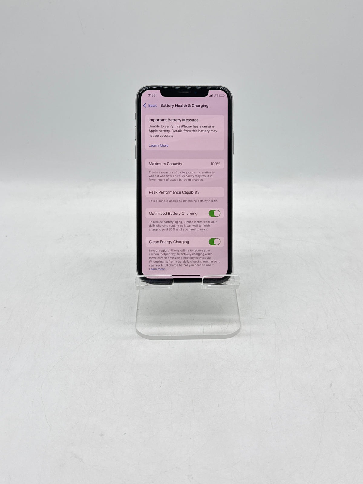 Apple iPhone XS A1920 64GB Silver Unlocked Replaced Battery - For Parts