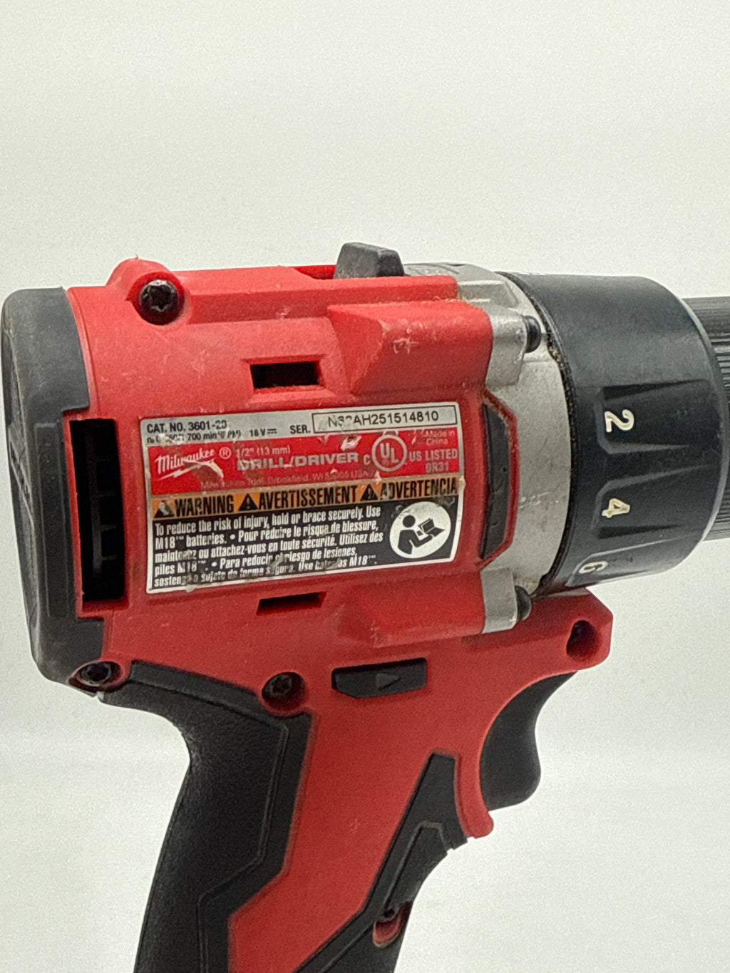 Milwaukee M18 3601-20 18V 1/2 in Brushless Drill/Driver w/Charger - Used