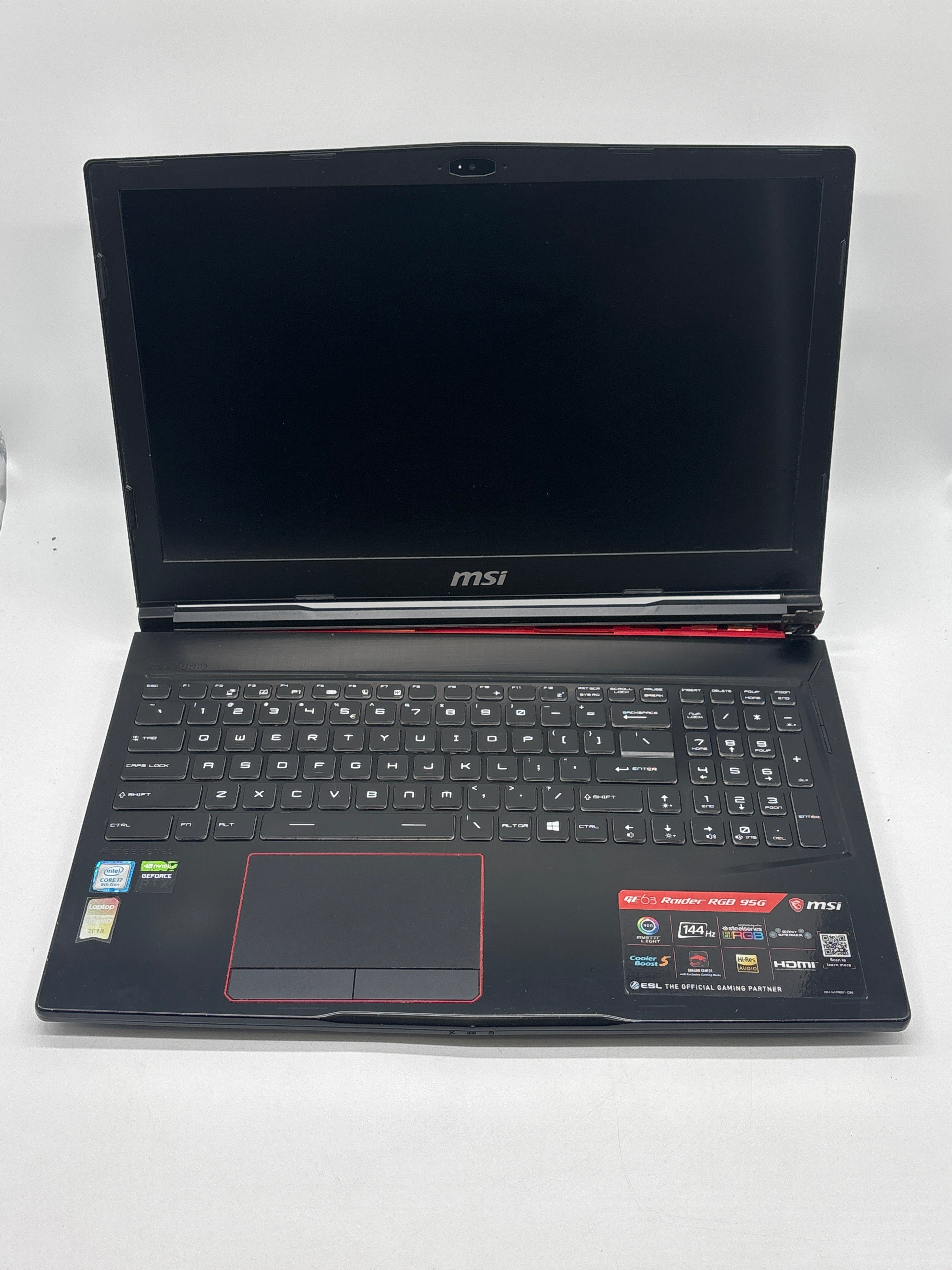 MSI GE63 Raider RGB 9SG i7 32GB RAM 512SSD RTX 2080 With Box - For Parts (Read DESC)