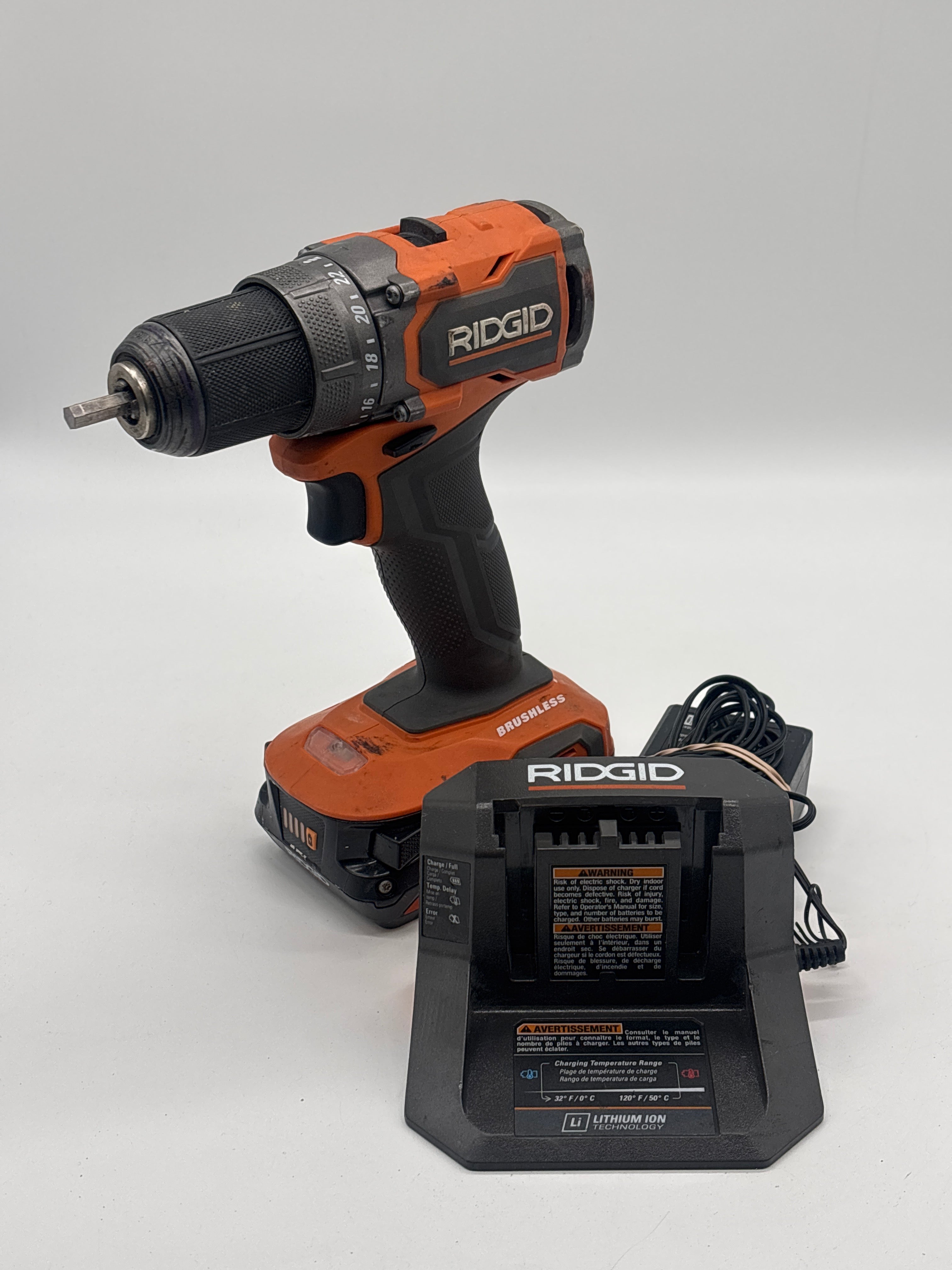 RIDGID R87012 Subcompact Brushless 1/2" Drill/Driver Kit - Used