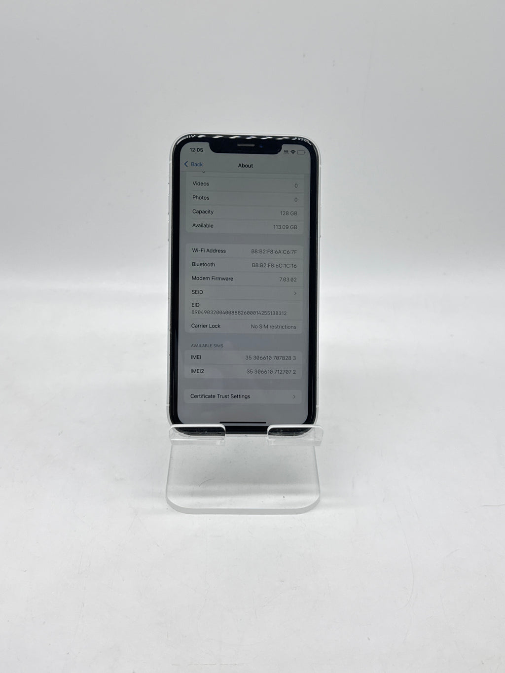 Apple iPhone XR A1984 128GB Unlocked White - Used