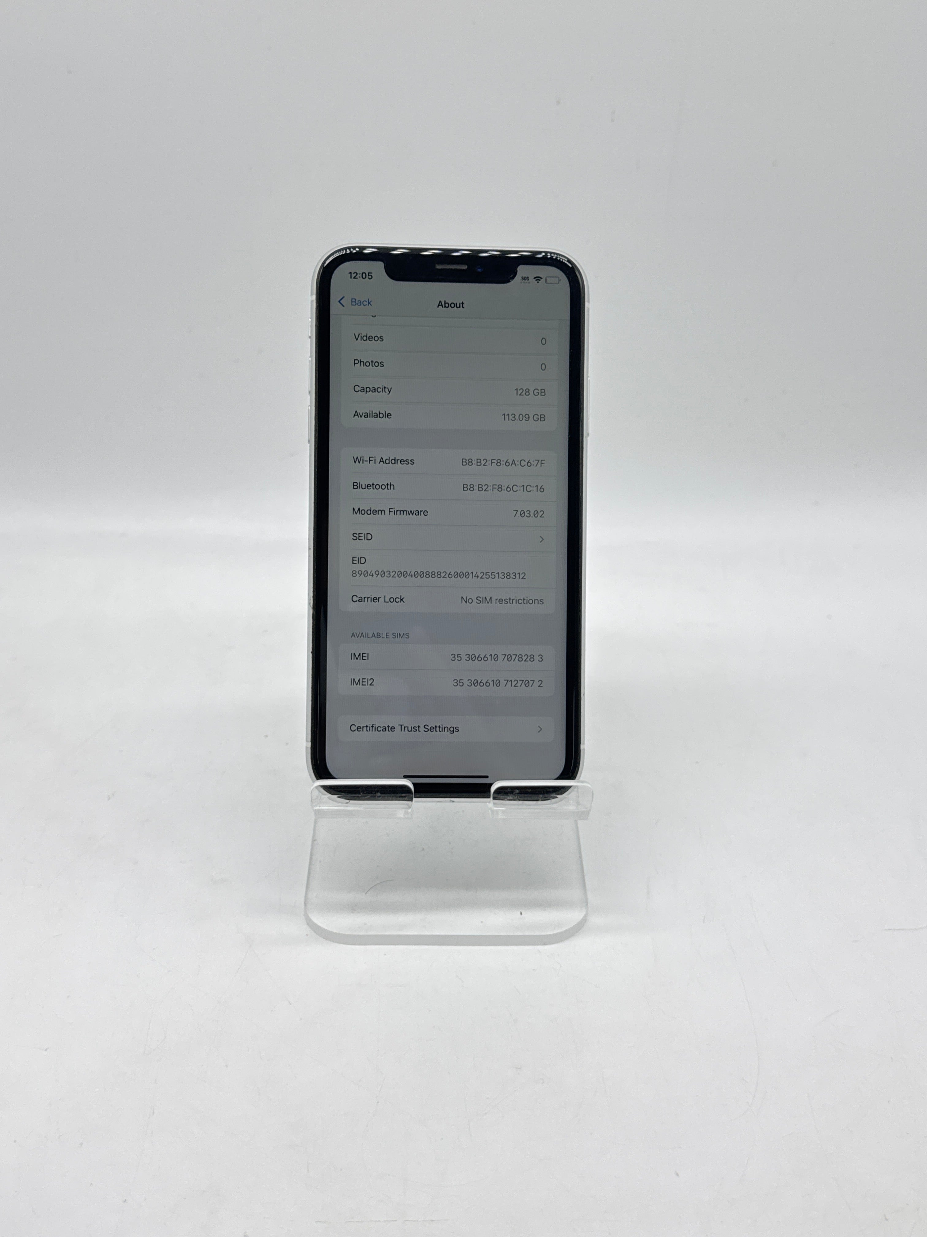 Apple iPhone XR A1984 128GB Unlocked White - Used