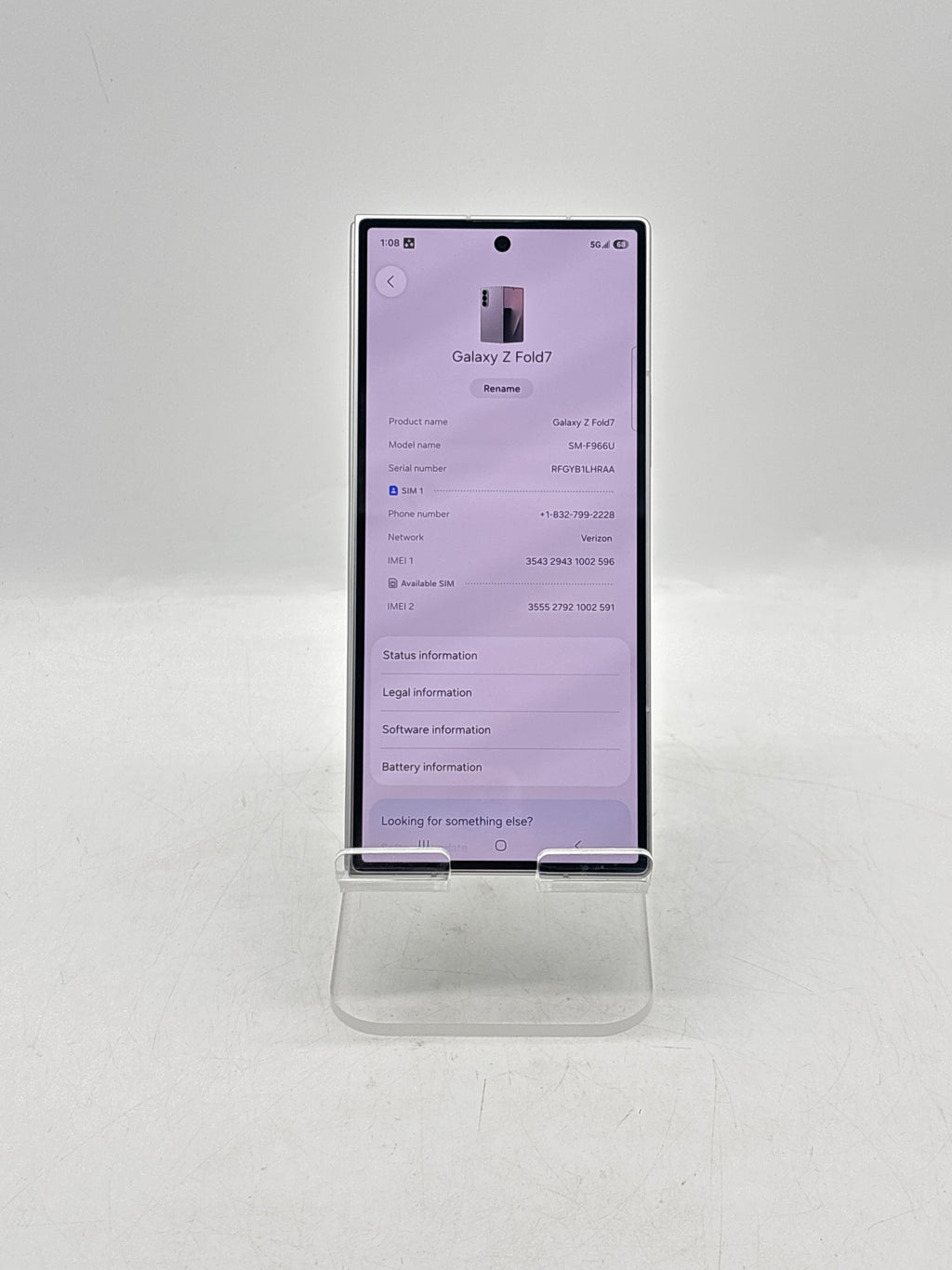 Samsung Galaxy Z Fold 7 512GB Silver Network Locked Verizon - READ