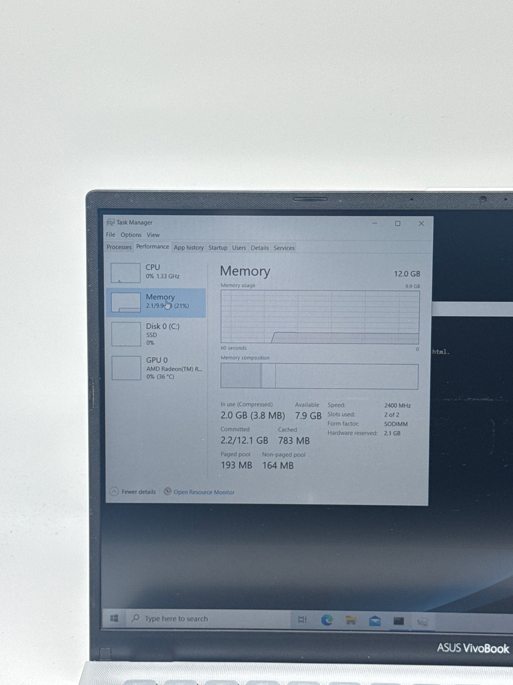 ASUS VIVOBOOK x512d  Ryzen 7 3700u 12GB RAM 512GB SSD Windows 11
