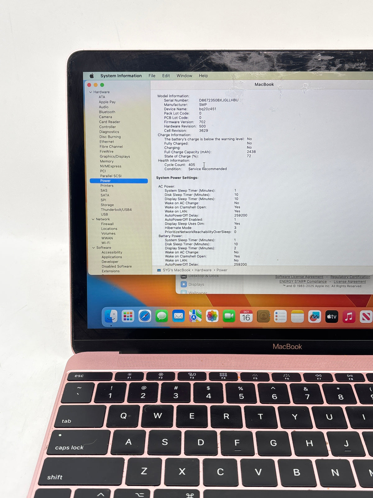 Apple MacBook Retina 12in 2017 A1534 Core i3 8GB RAM 512GB SSD - For Parts
