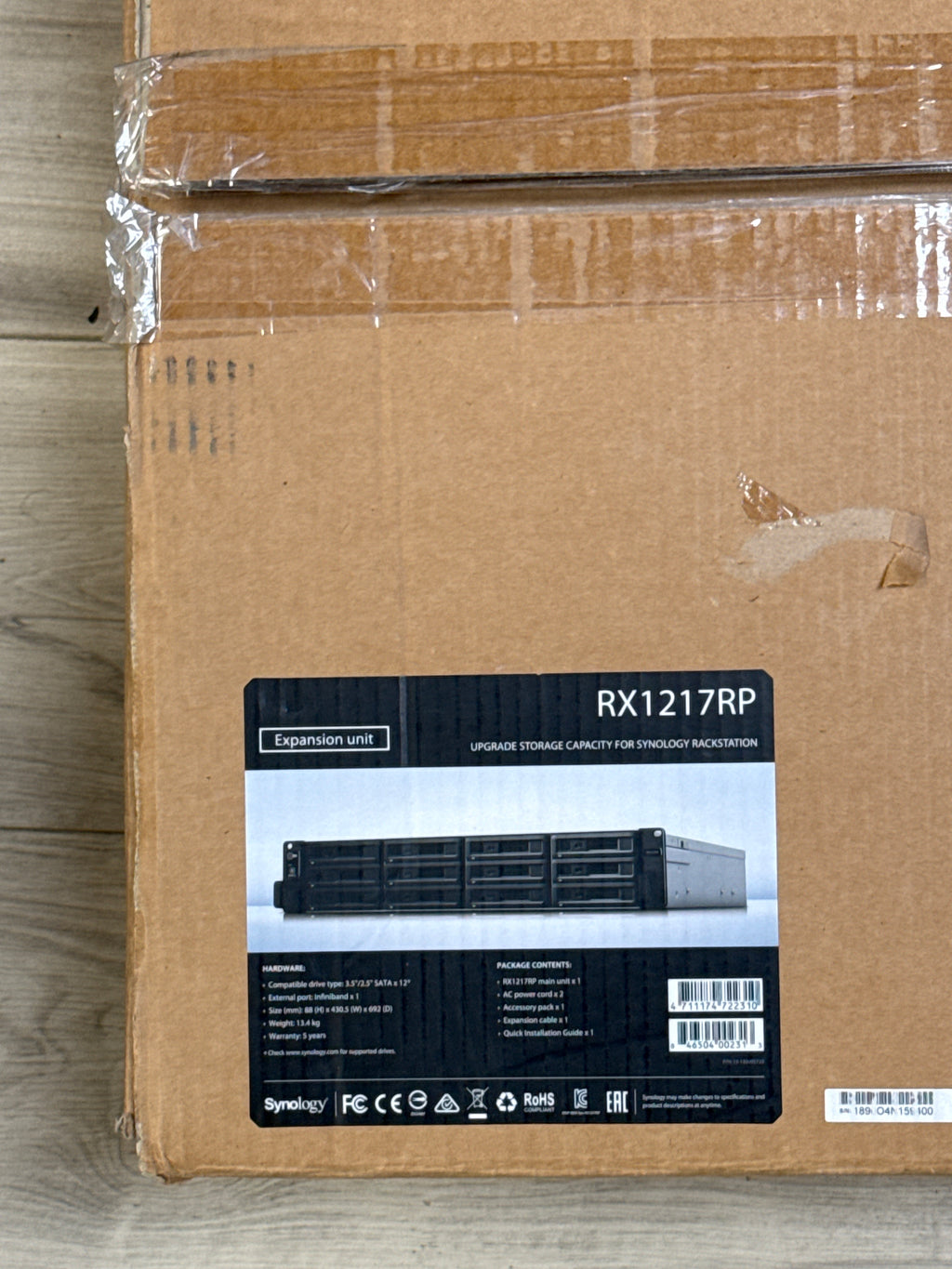 Synology RX1217RP Expansion Unit with 12 x 8TB Seagate IronWolf Pro Drives w/ Box