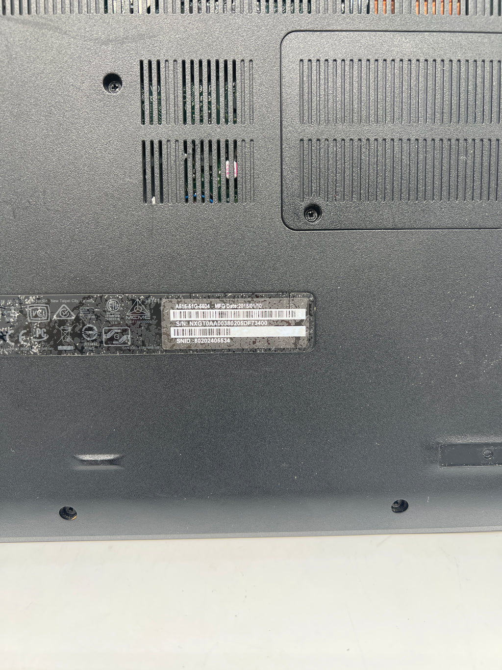 Acer Aspire A515-51G i5-8250u 8GB RAM 256GB SSD GeForce MX150 - For Parts (Read)