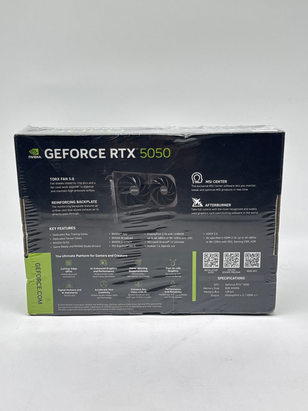MSI GeForce RTX 5050 Shadow 2X Graphics Card 8GB GDDR6 OC Edition - New In Box