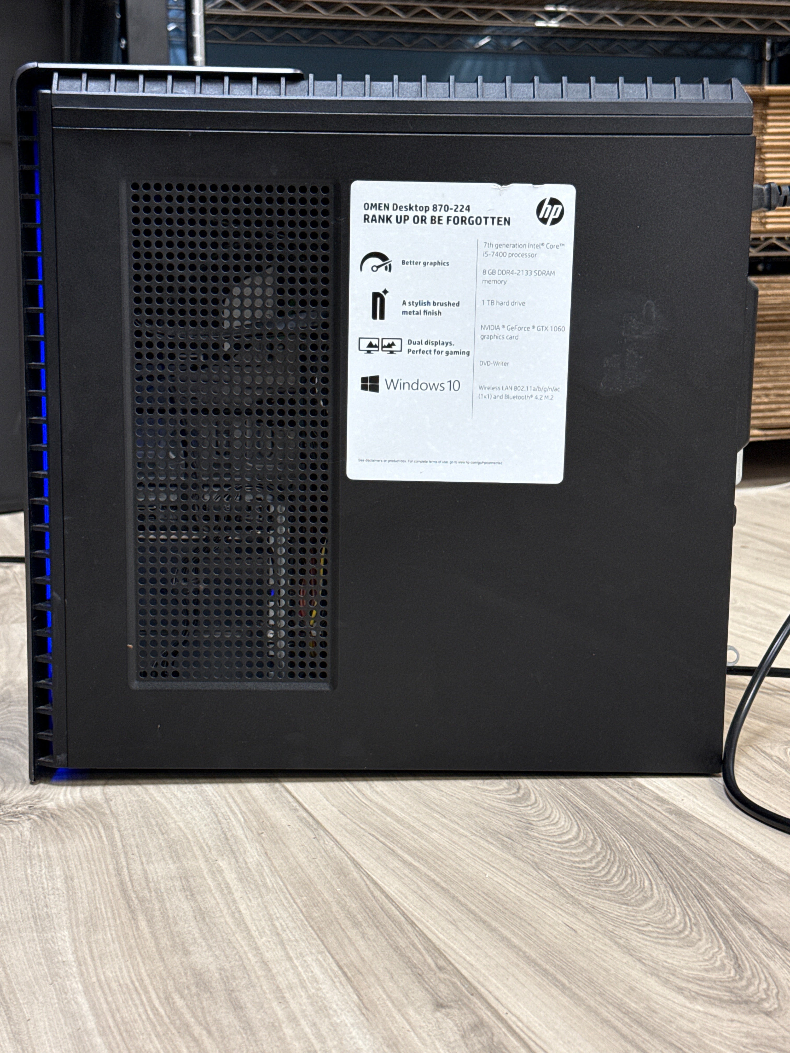 HP Omen 870 224 Gaming PC Intel i5 7400 GTX 1060 8GB RAM 1TB HDD Windows 10