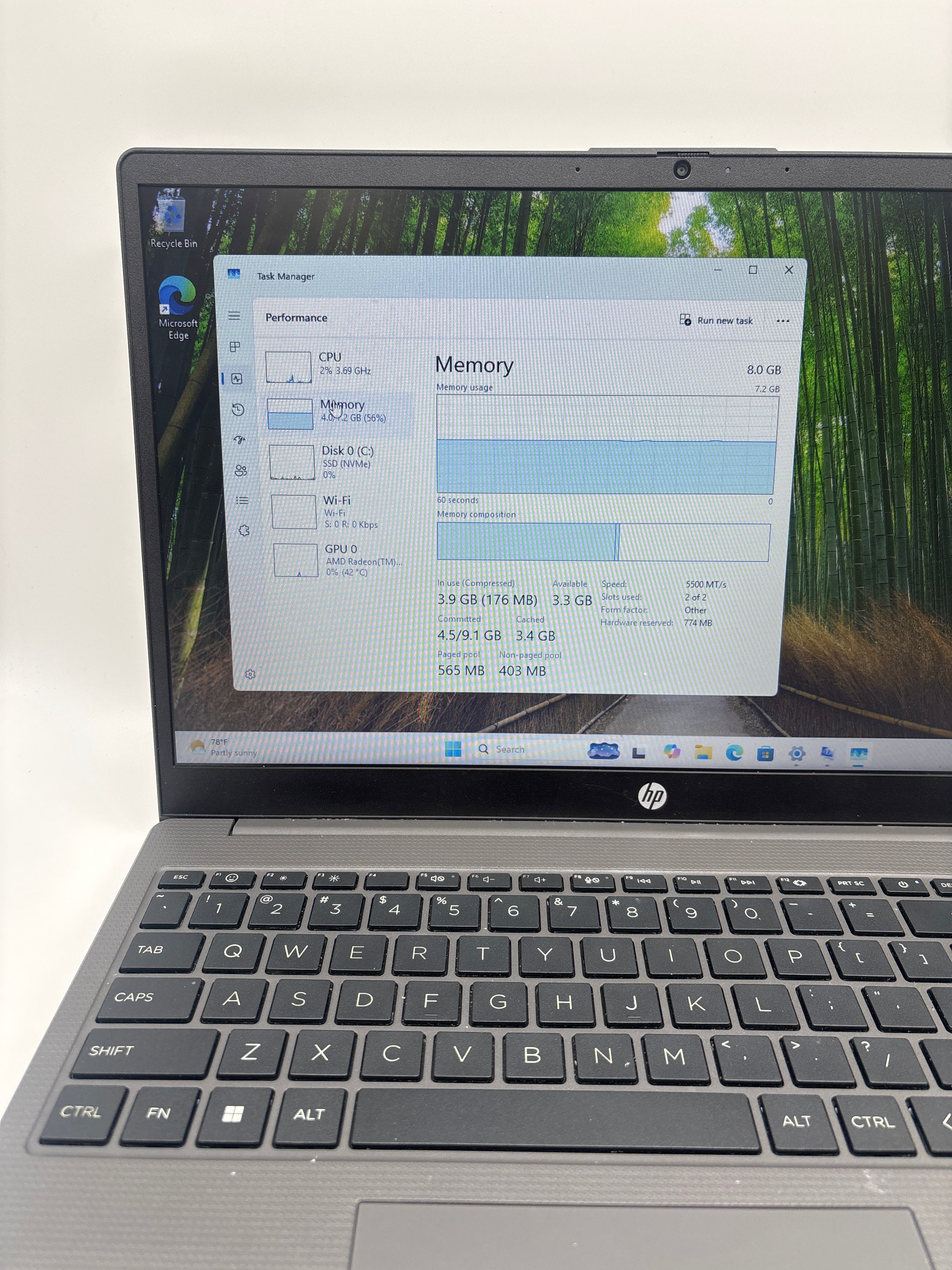 HP 255 G10 Ryzen 3 7320U 8GB RAM 256GB SSD - Used