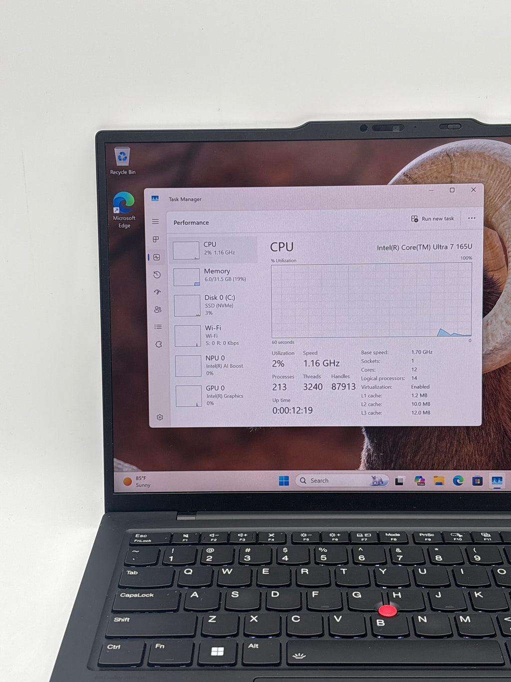 Lenovo ThinkPad X1 Carbon Gen 12 Ultra 7 165U 32GB RAM 512GB SSD - Warranty