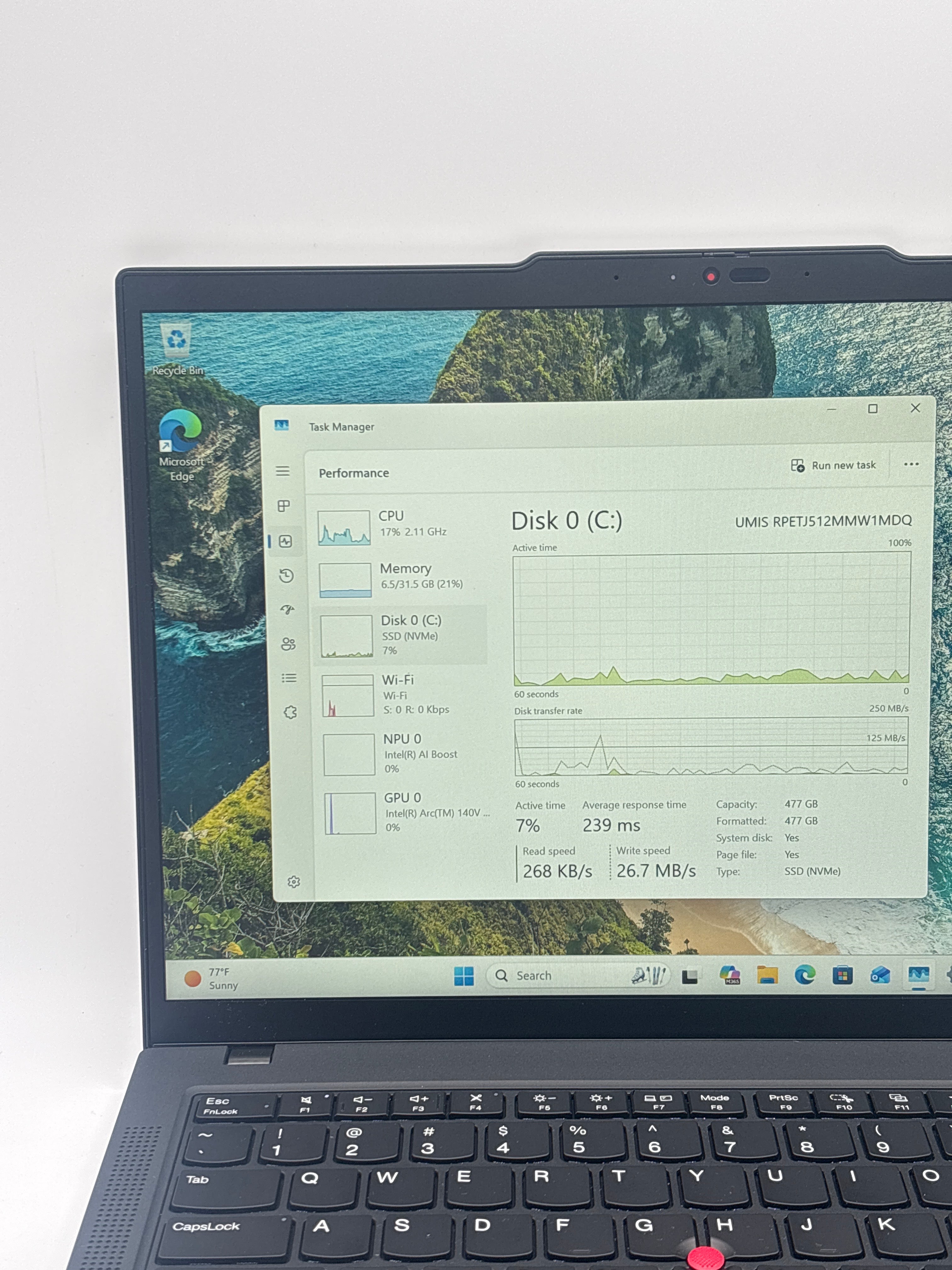 Lenovo ThinkPad T14 Gen 6 Ultra 7 268V 32 GB RAM 512 GB SSD - For Parts (Read DESC)